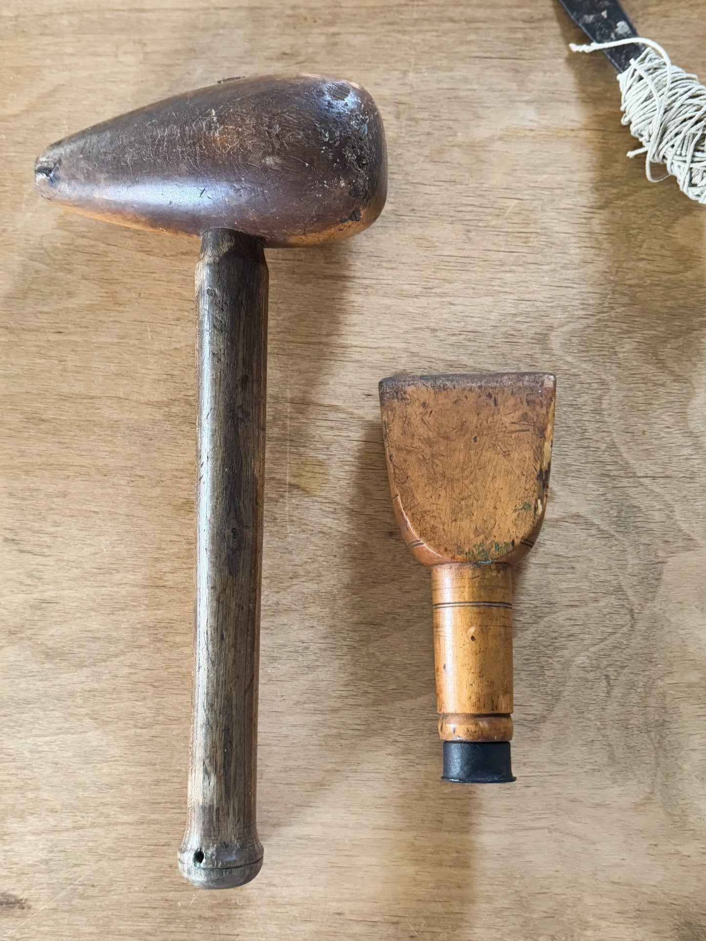 Antique Handmade & Engraved Boxwood Lead Bossing Mallet and Chaser circa 1860s