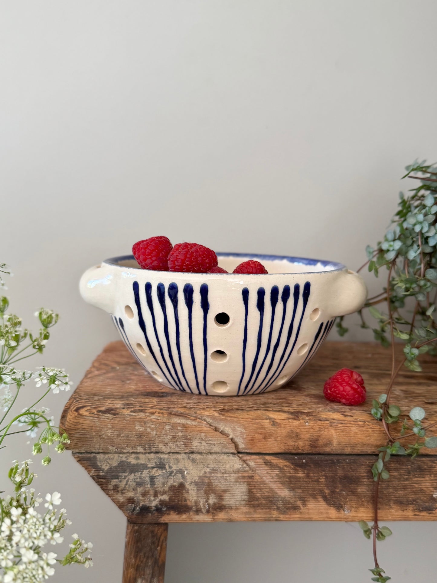 Vintage Studio Pottery Berry Strainer