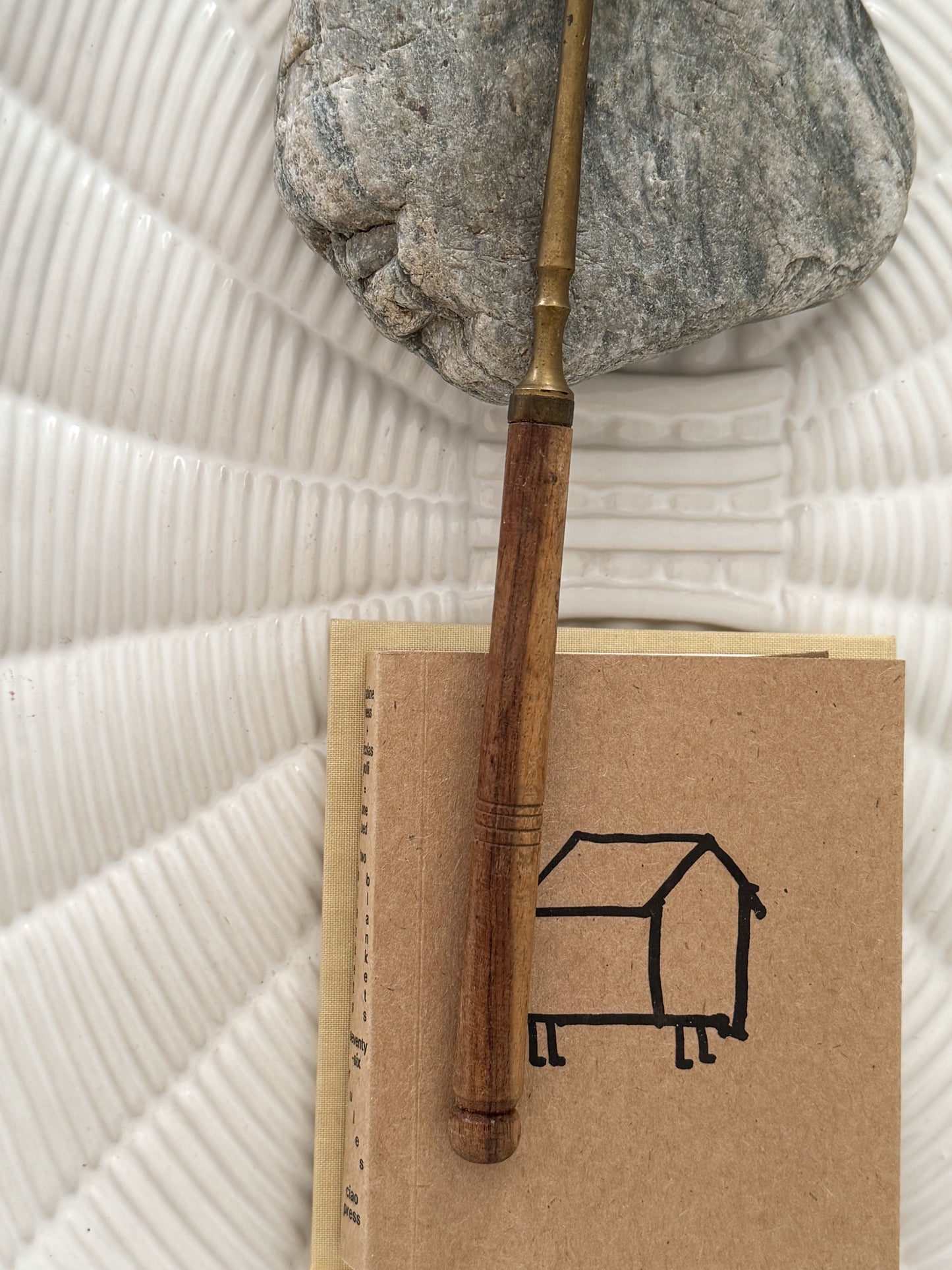 Vintage Brass Bird Candle Snuffer with Wooden Handle