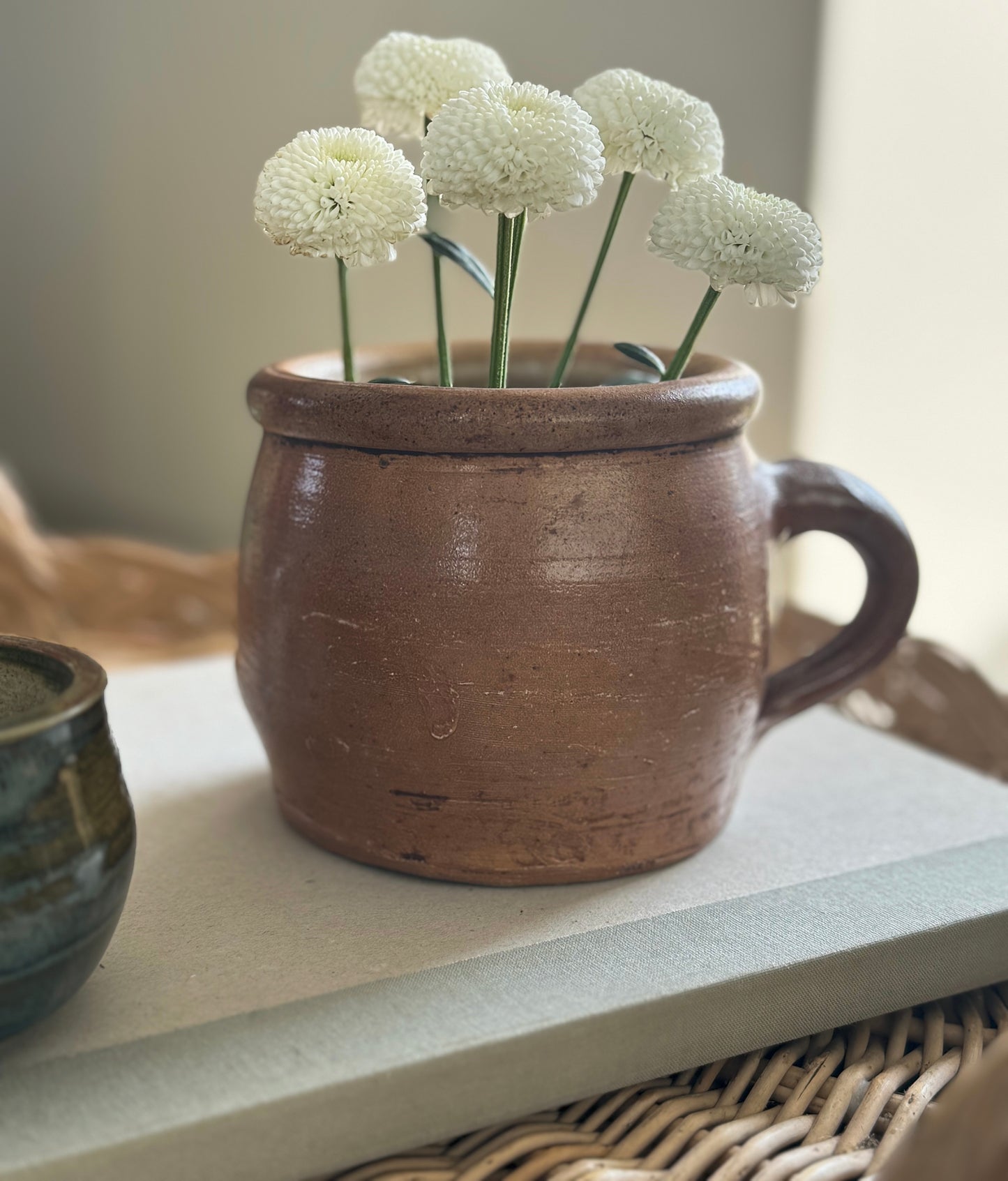 Antique Small Brown French Earthenware Confit Pot (Option 2)