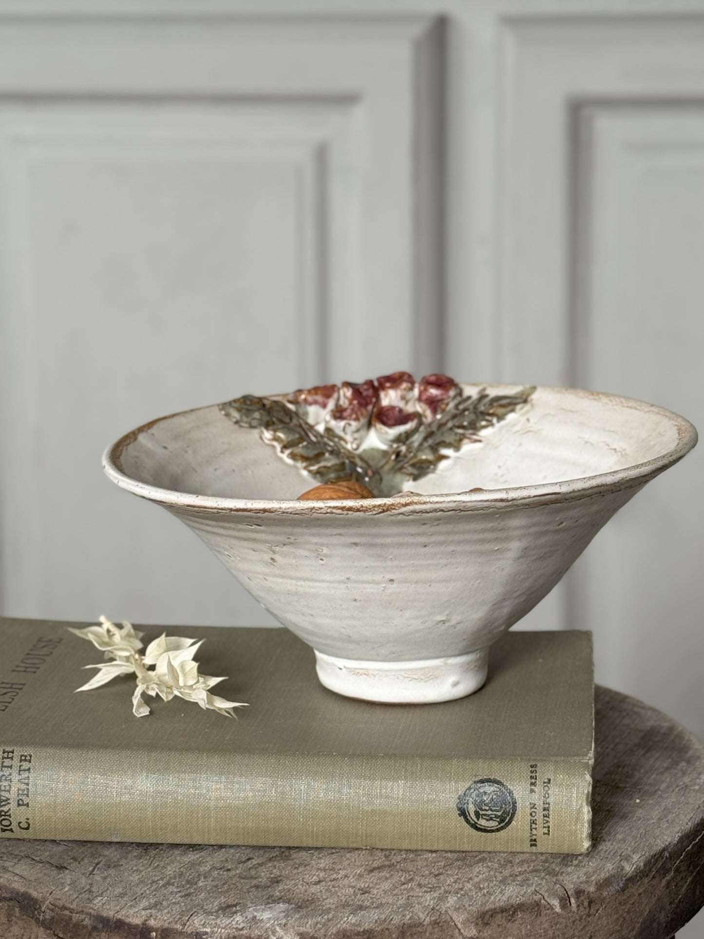 Studio Pottery Floral Fluted Bowl