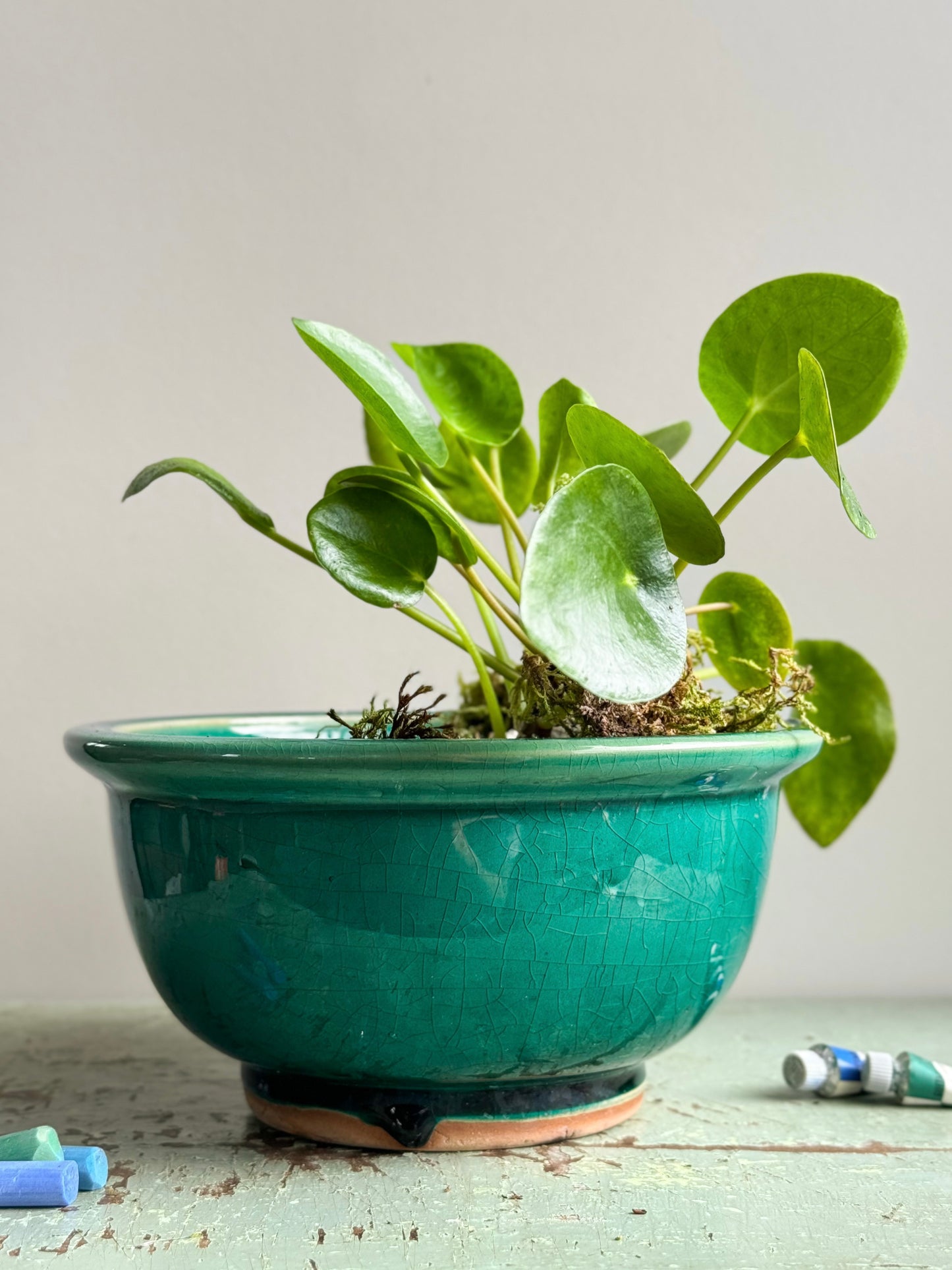 Antique Green Glazed Ceramic Bowl