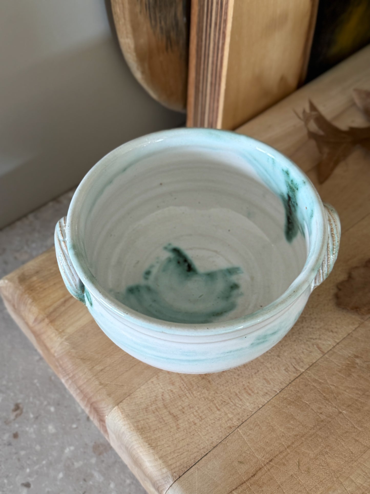 Vintage Studio Pottery Handled Bowl