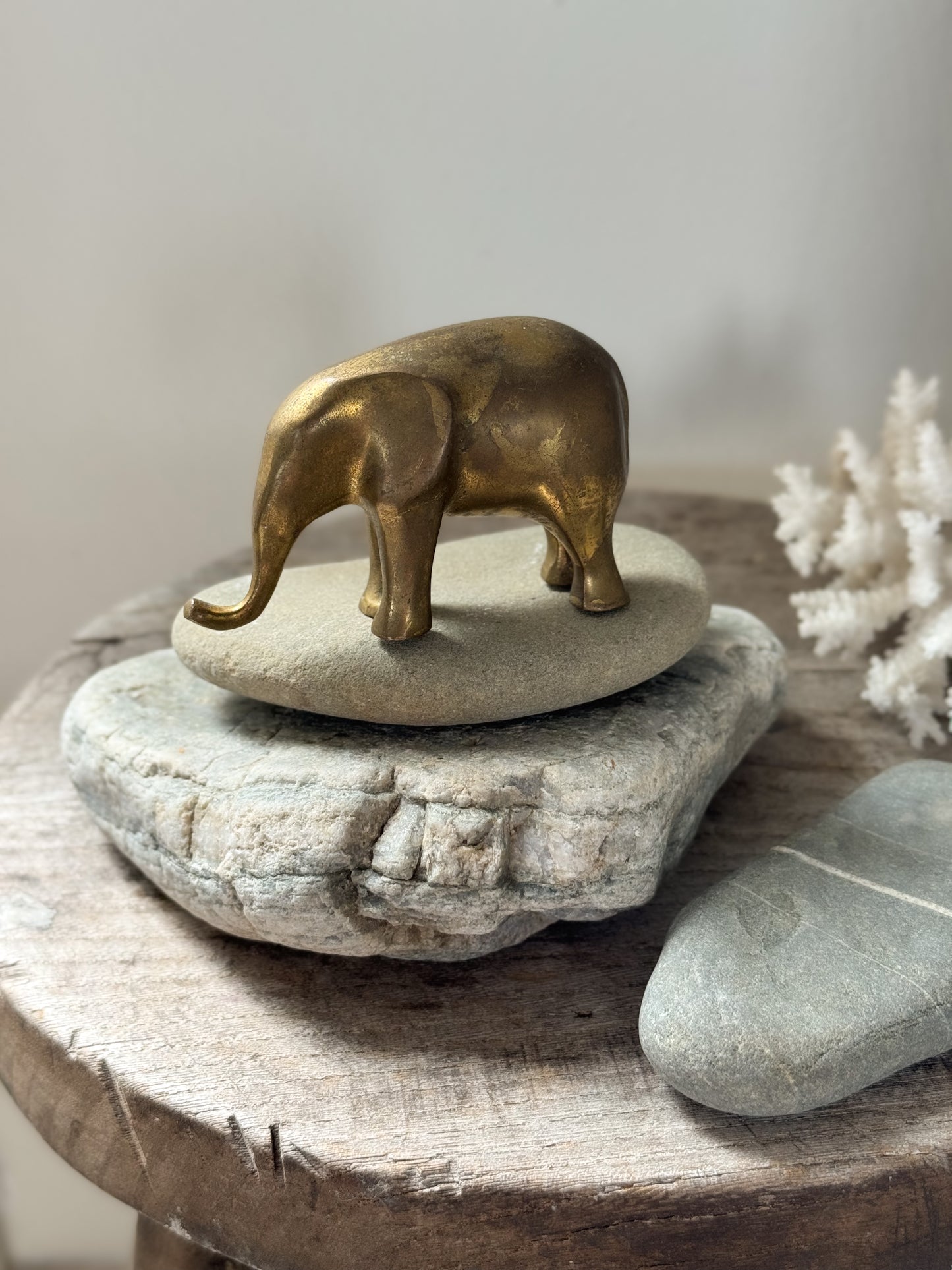 Vintage Brass Elephant Sculpture / Paperweight
