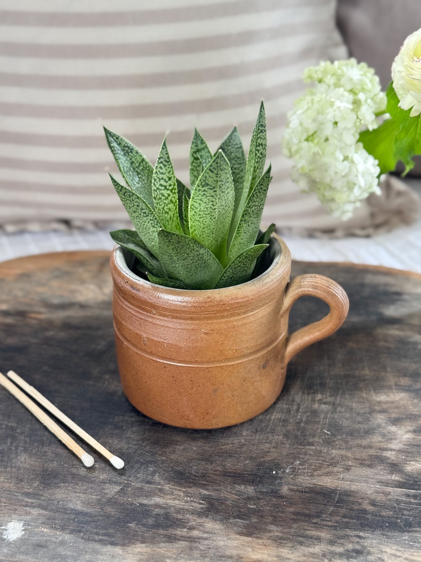 Antique French Stoneware Cider Cup (Bol à Cidre)
