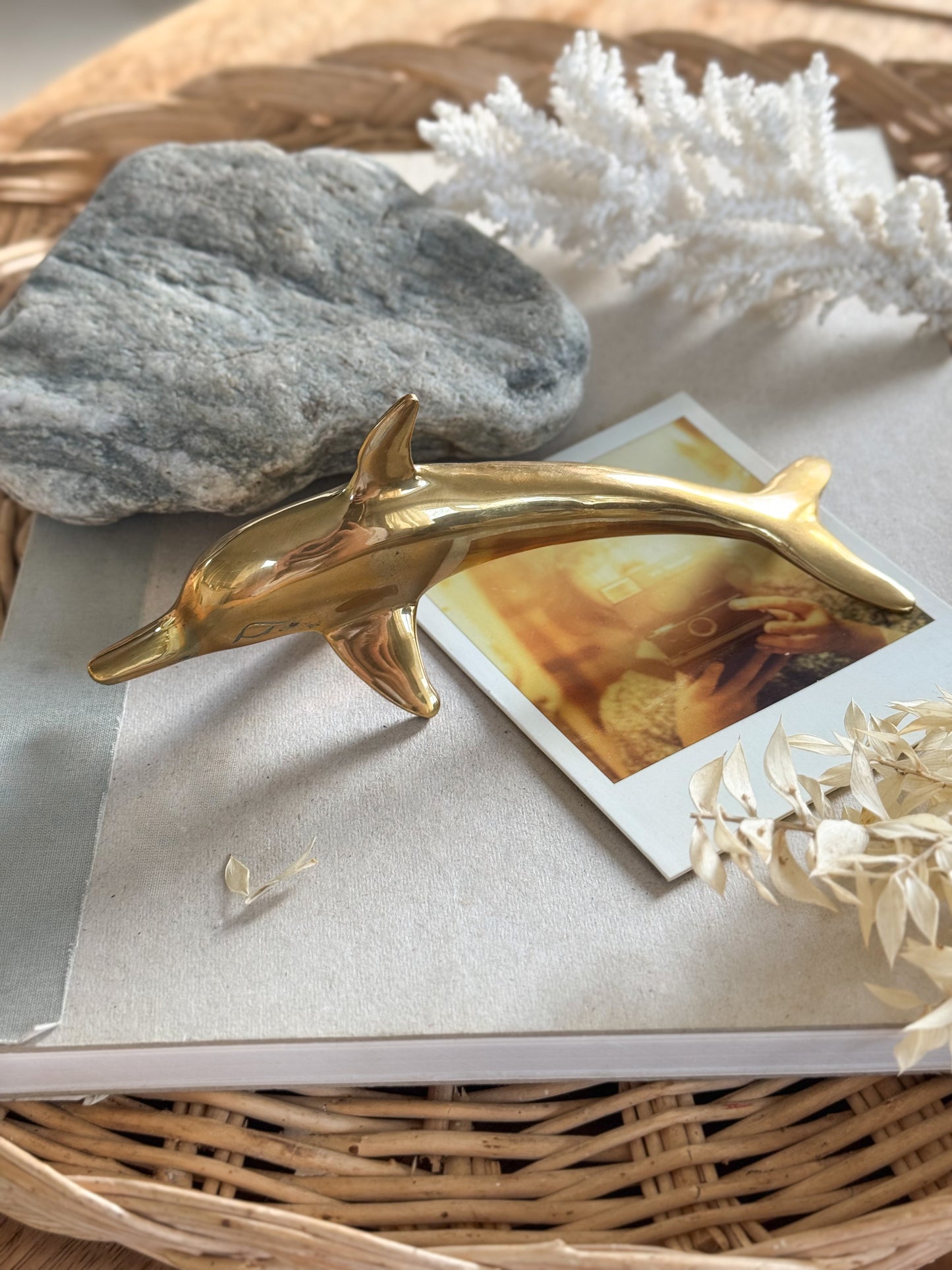 Vintage Brass Dolphin Paperweight