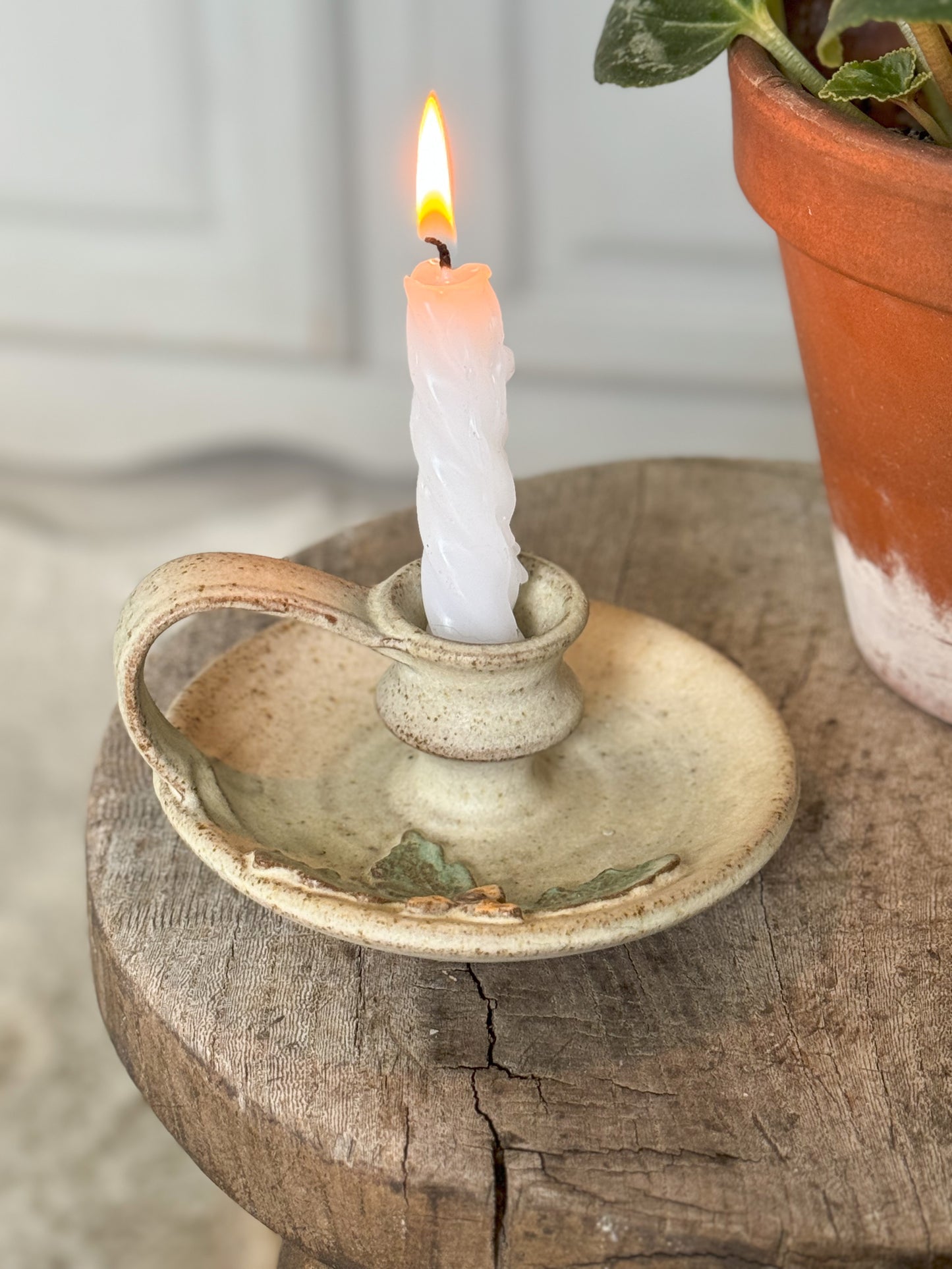 Tregaron Welsh Studio Pottery ‘Acorn’ Chamberstick