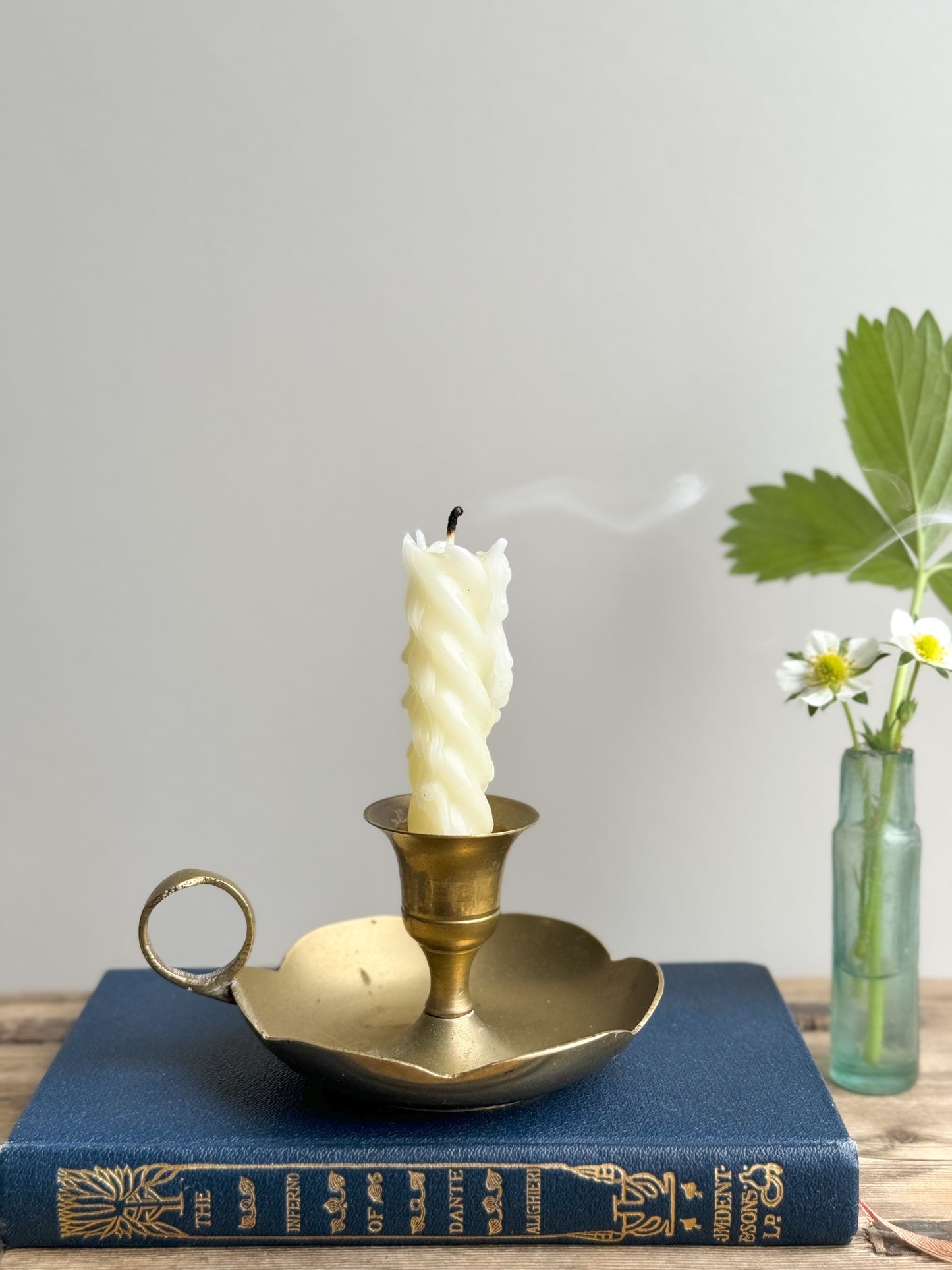 Vintage Brass Scalloped Chamberstick