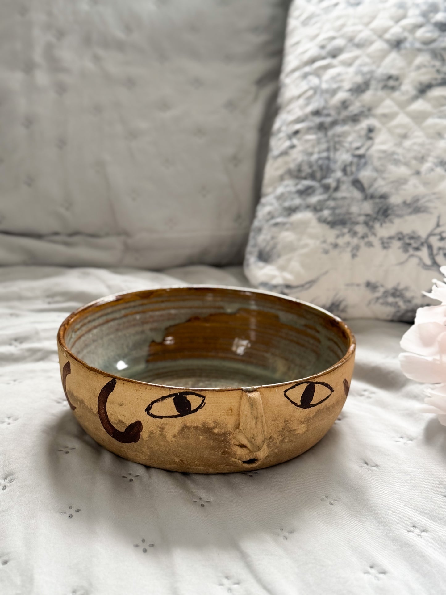 Unique ‘Face of the Moon’ Studio Pottery Bowl