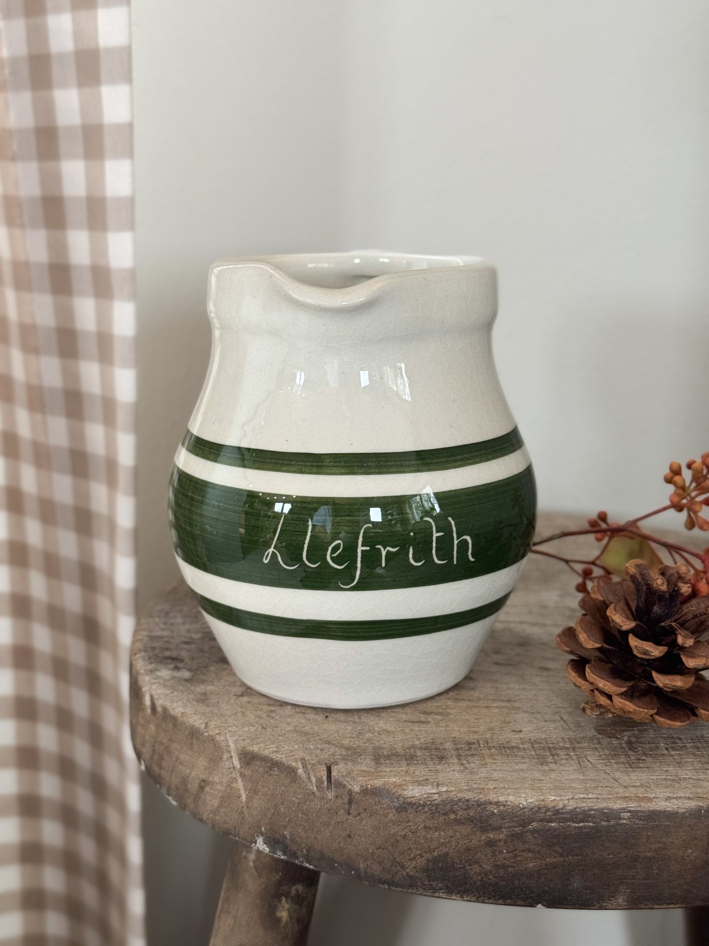 Vintage Welsh Studio Pottery ‘Llefrith’ Milk Jug, Garreg Pottery, Wales