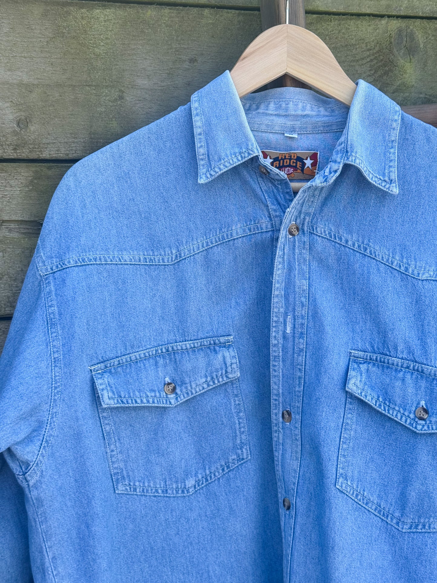 Vintage 1980s 100% Cotton Denim Shirt by Red Ridge, Size M