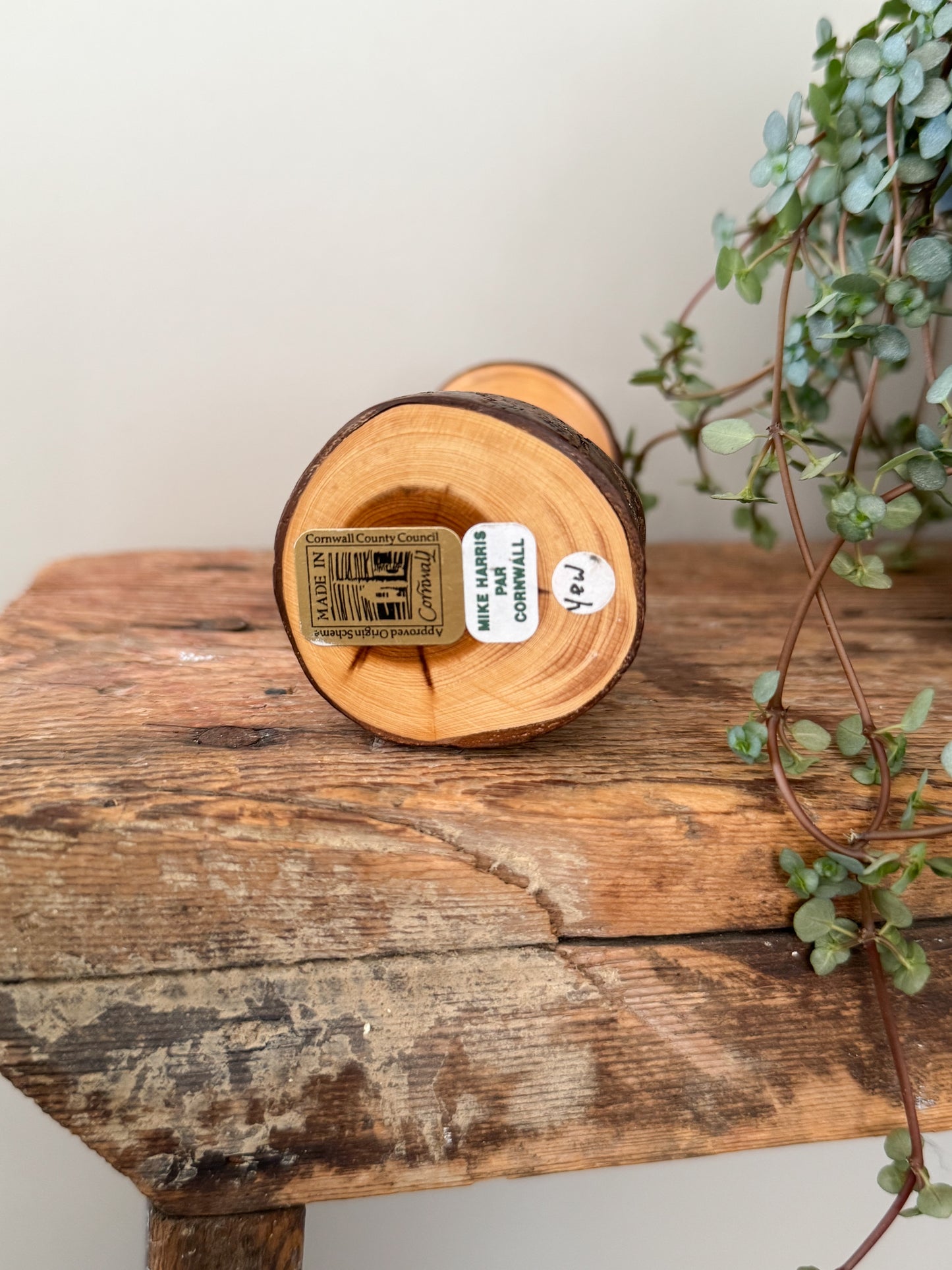 Hand-Turned Yew Wood Folk Figure by Mike Harris