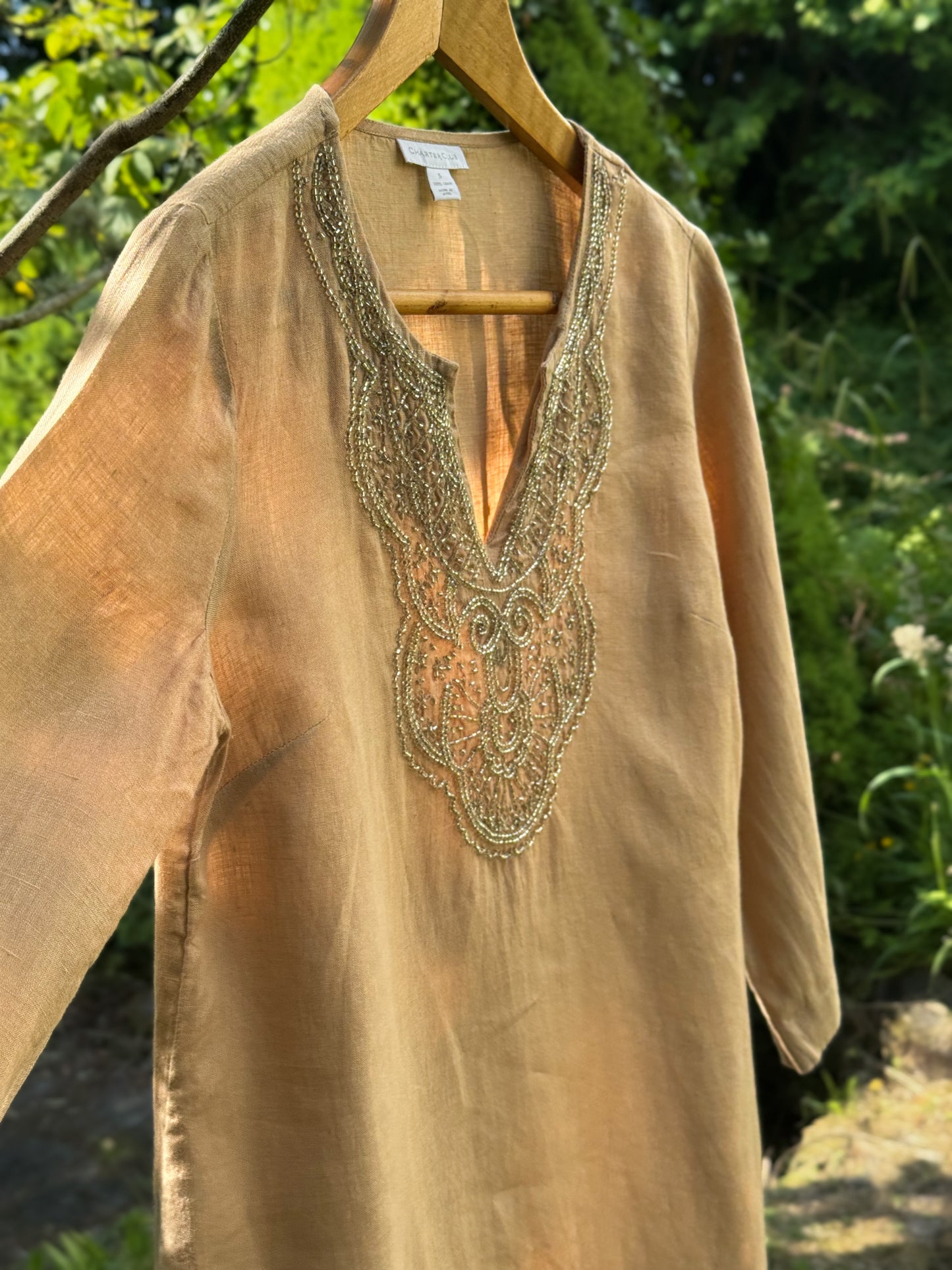 Vintage Charter Club Golden Hour Linen Tunic, Size S
