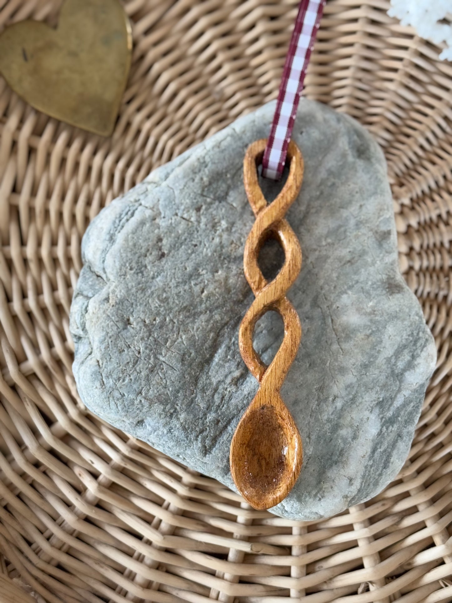 Small Intricately Hand-Carved Welsh Love Spoon