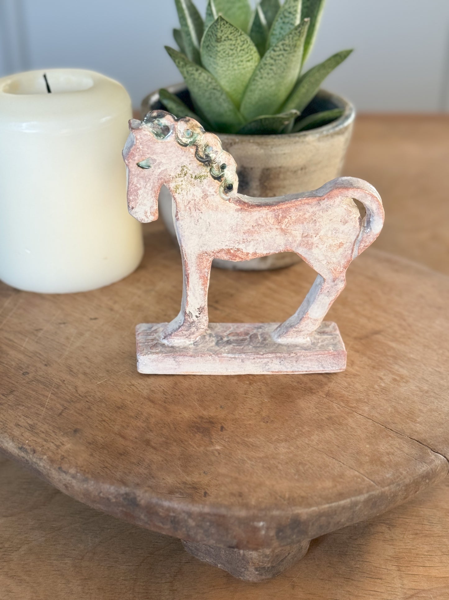 Rustic Welsh Studio Pottery Horse Sculpture by Ronald Hill