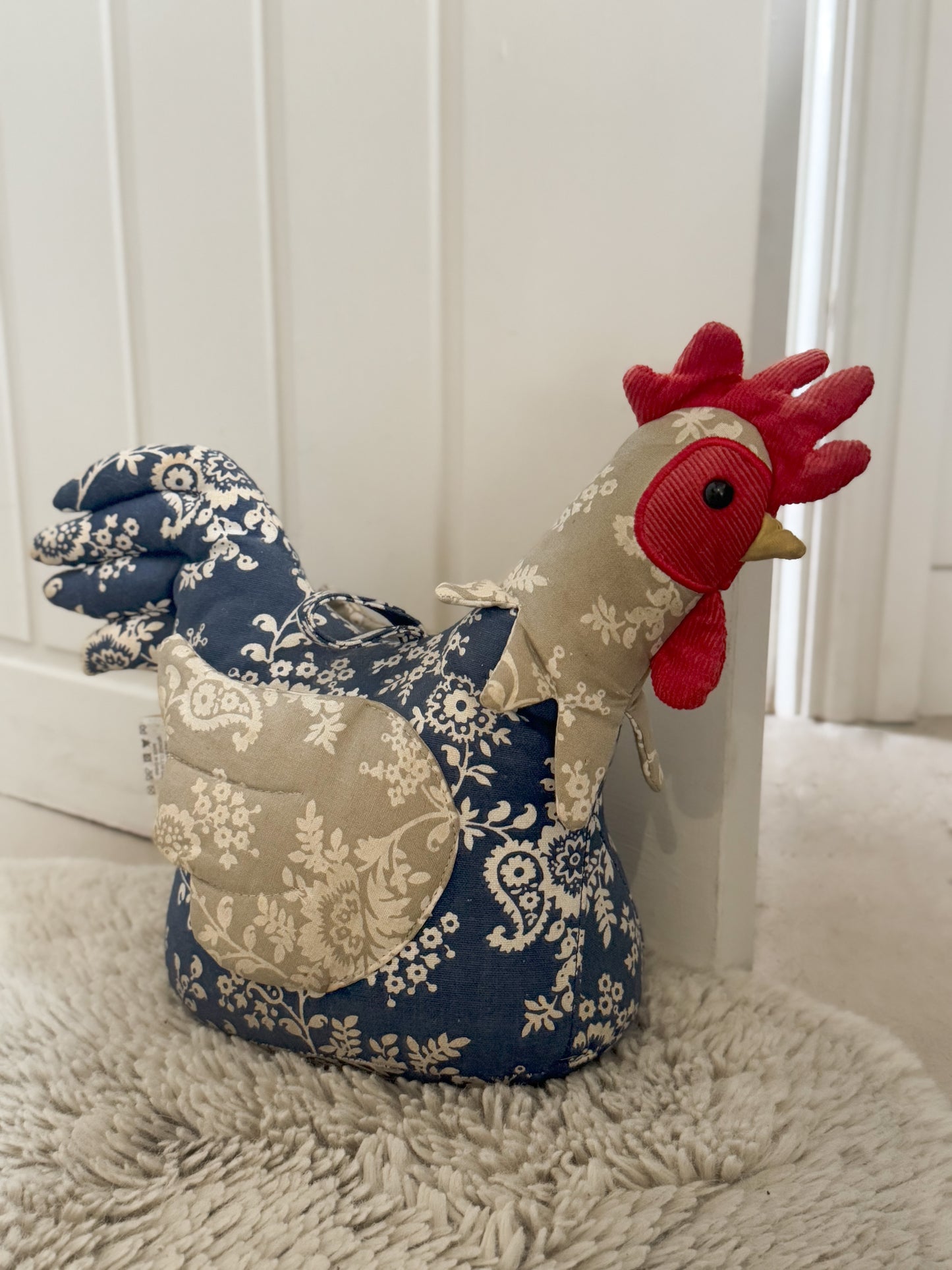 Vintage Irish 100% Cotton Farmhouse Chicken Door Stop by Ulster Weavers