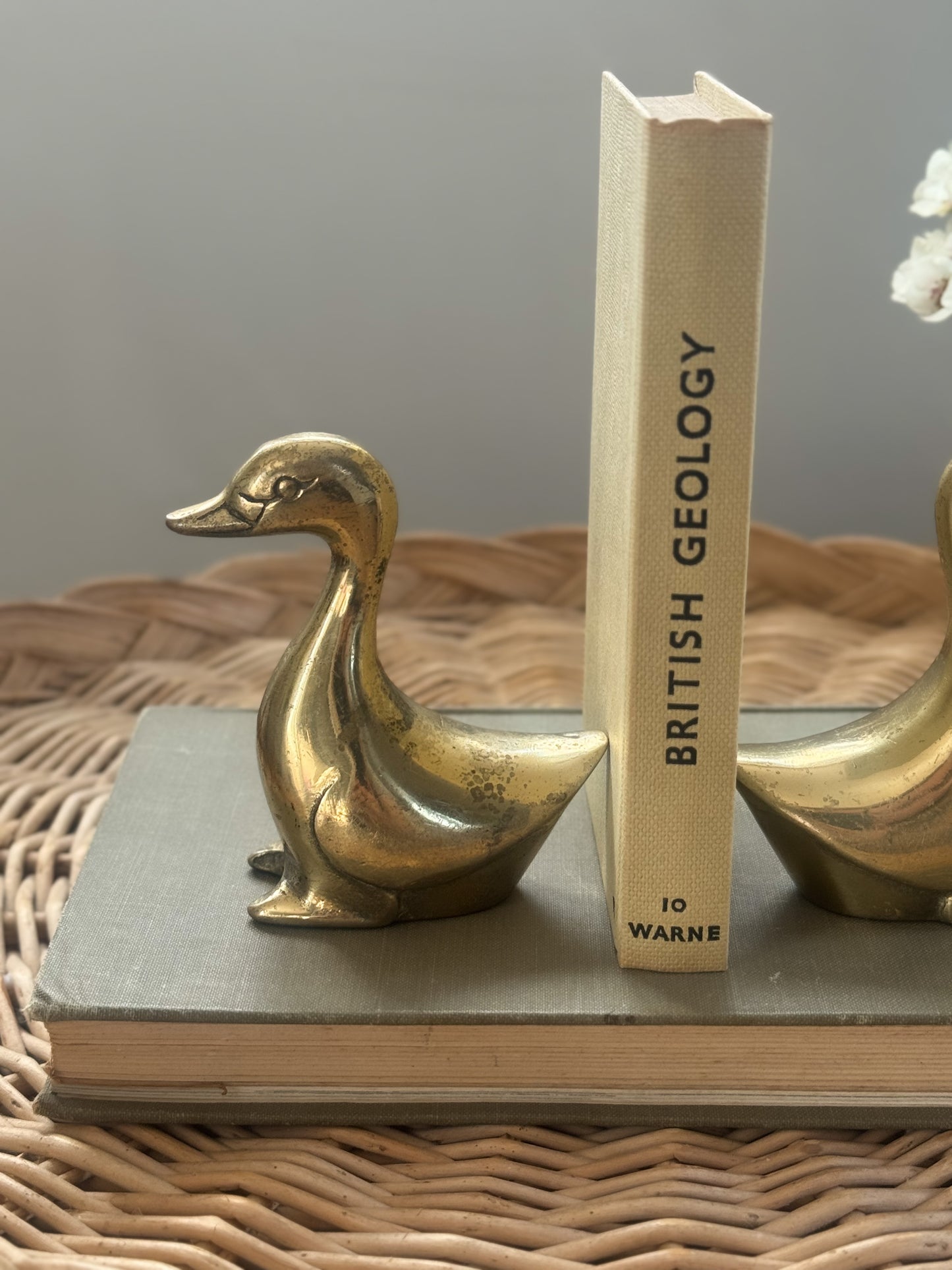 Vintage Brass Duck Bookends (Pair)