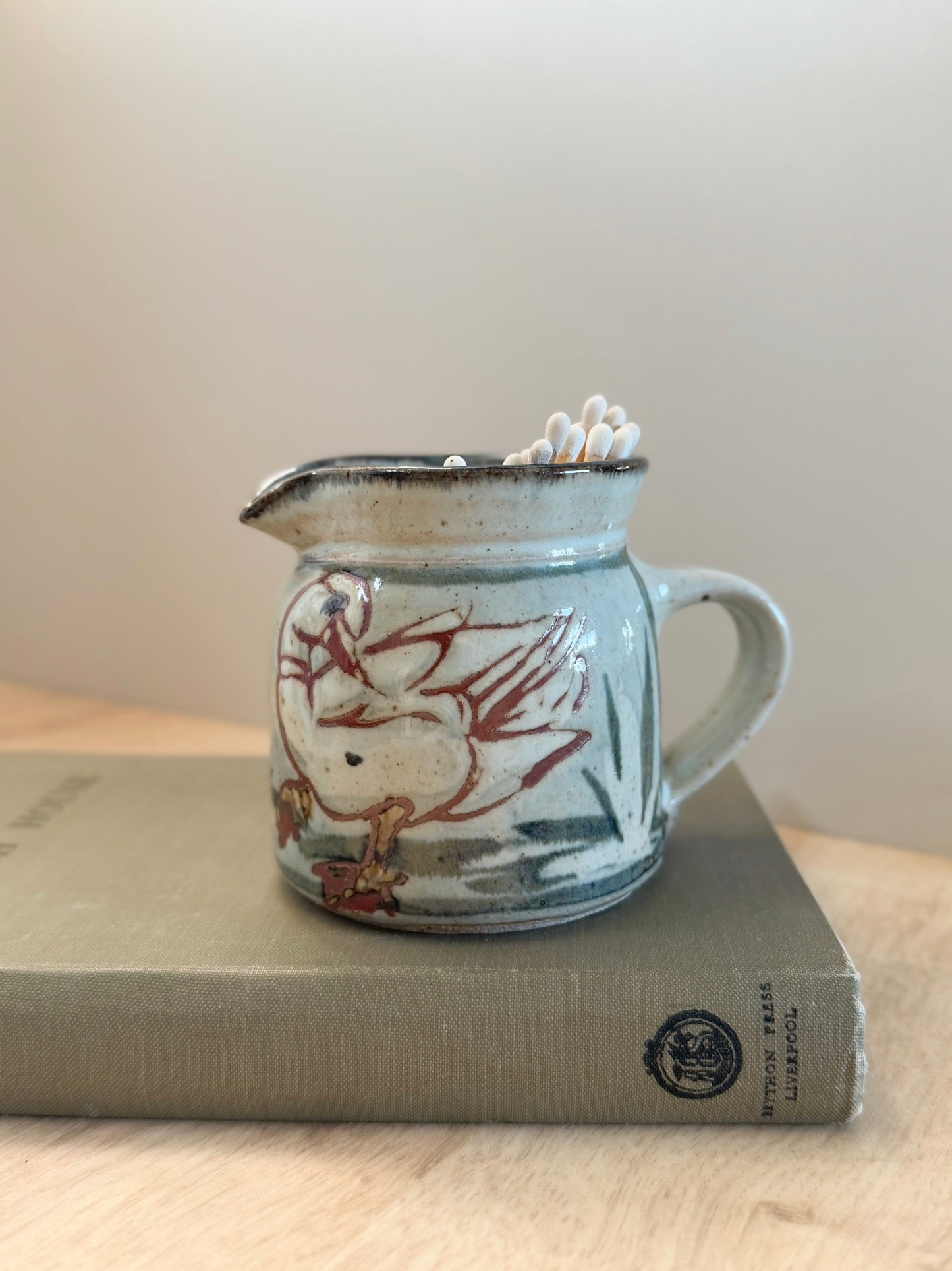 Vintage Abstract Studio Pottery Duck Creamer by Colin Kellam