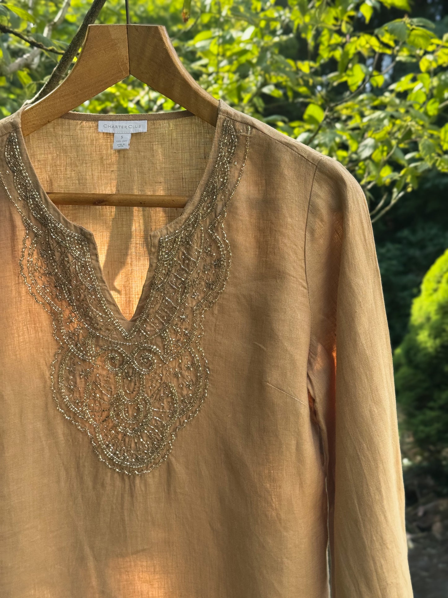 Vintage Charter Club Golden Hour Linen Tunic, Size S