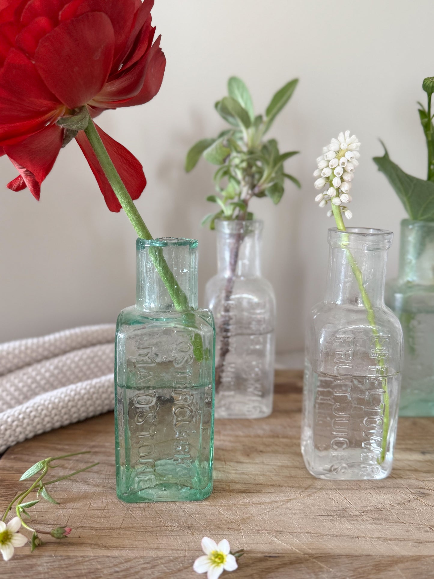 Antique Eiffel Tower Juices Glass Bottles (Set of 5)