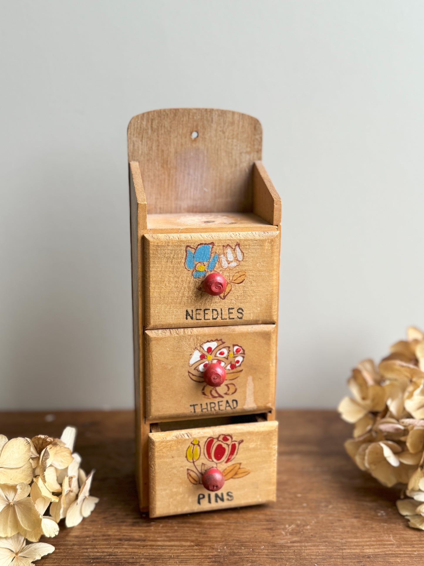 Miniature Folk Art Sewing Drawers