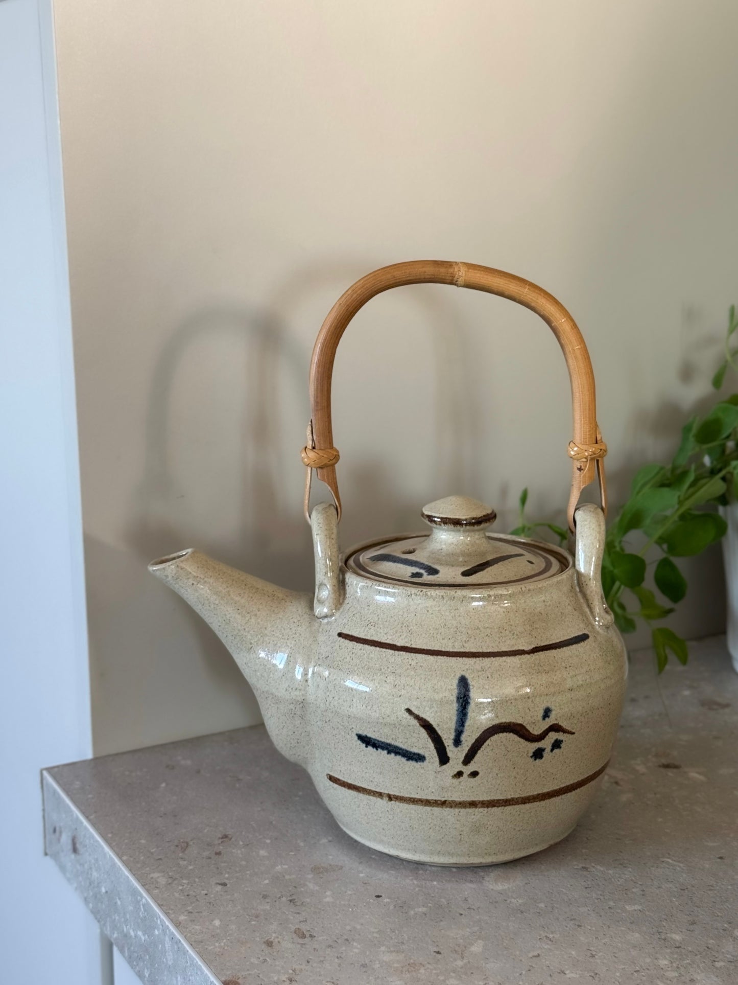 Studio Pottery Teapot with Bamboo Handle — Handmade in Kent