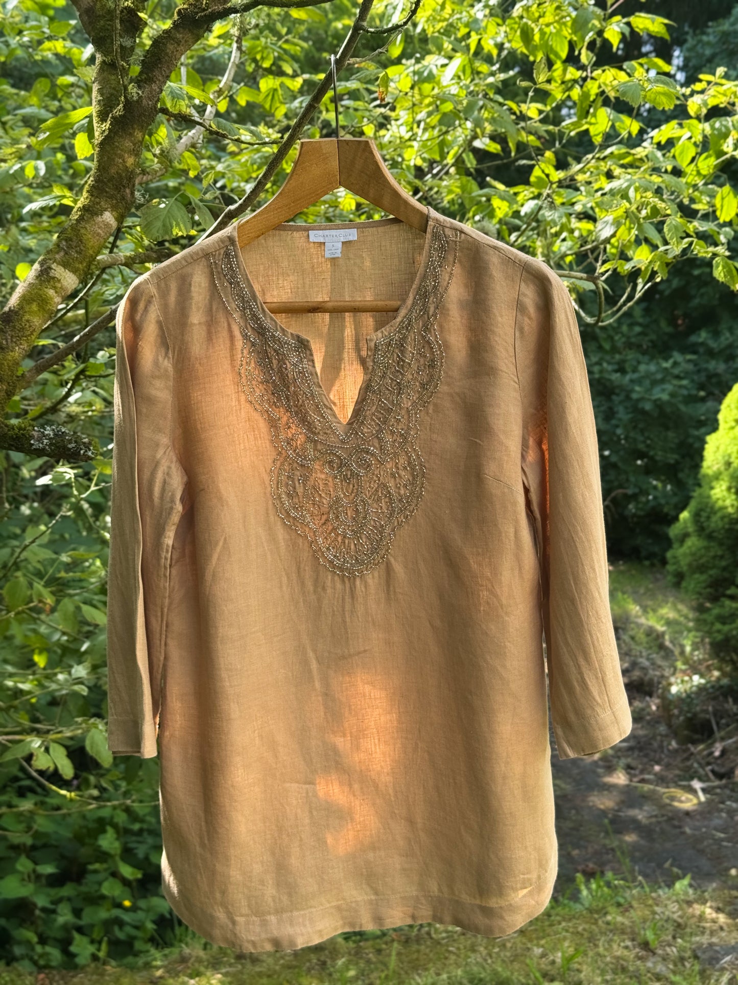 Vintage Charter Club Golden Hour Linen Tunic, Size S