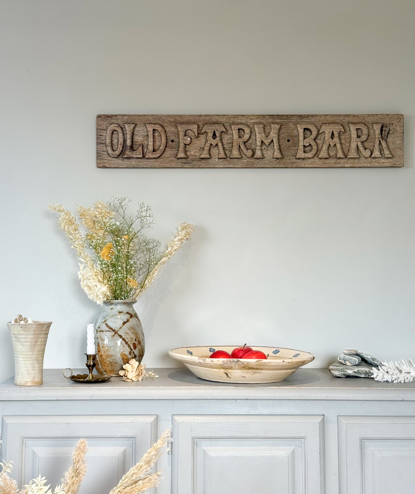 Large Handmade Rustic Wooden ‘Old Farm Bark’ Sign