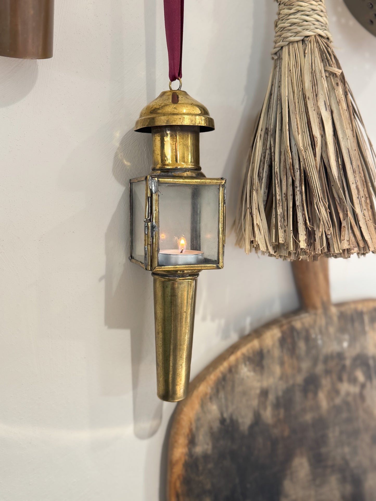 Antique Brass Railway Lamp | Candle Holder
