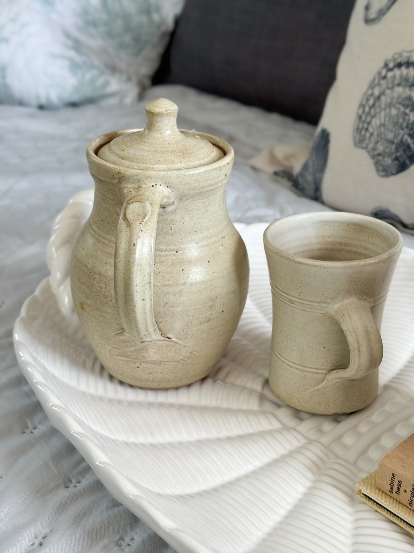 Vintage Studio Pottery Coffee for One Set - Coffee Pot & Mug