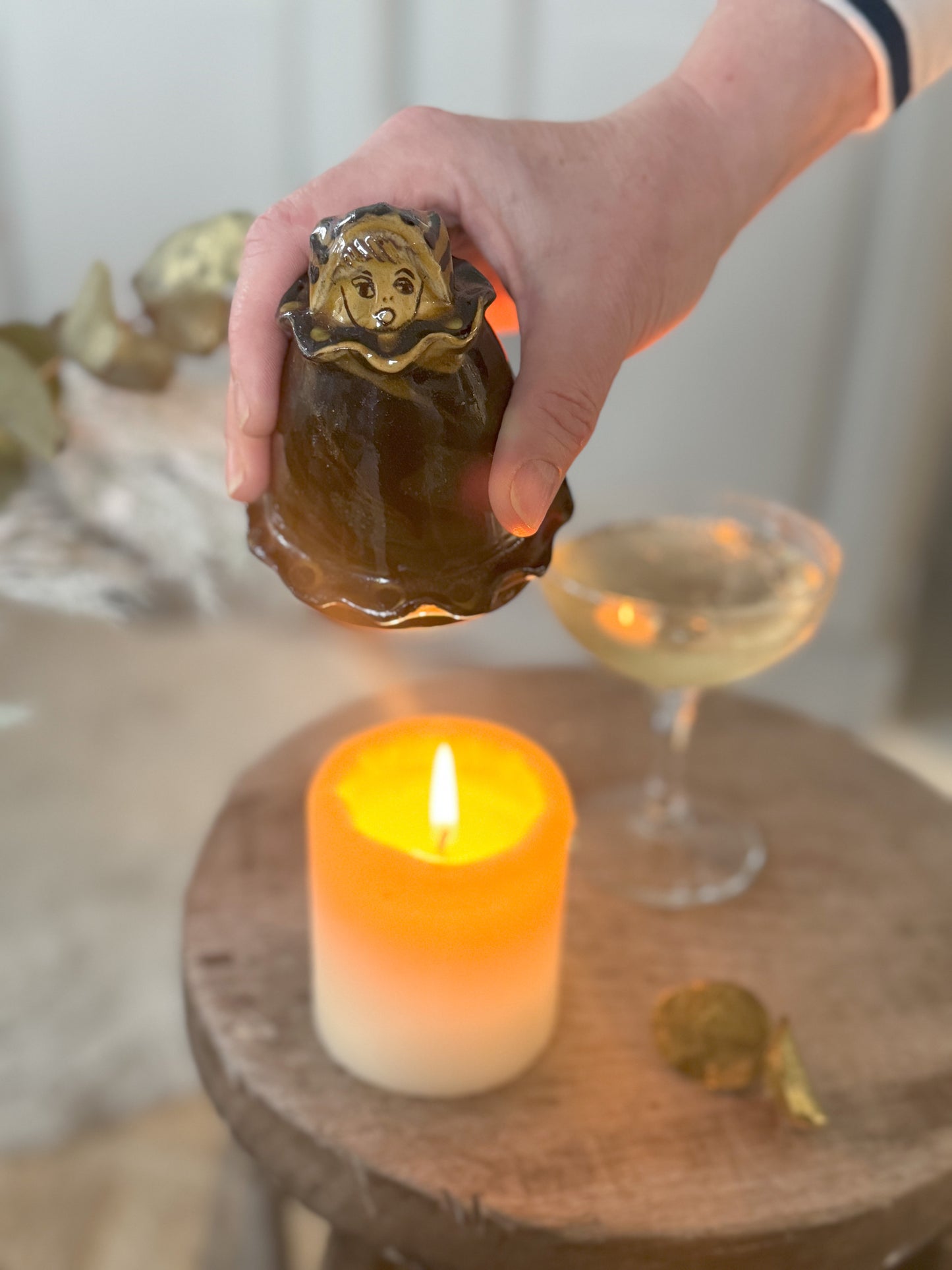 Unique Studio Pottery Carol Singer | Candle Snuffer