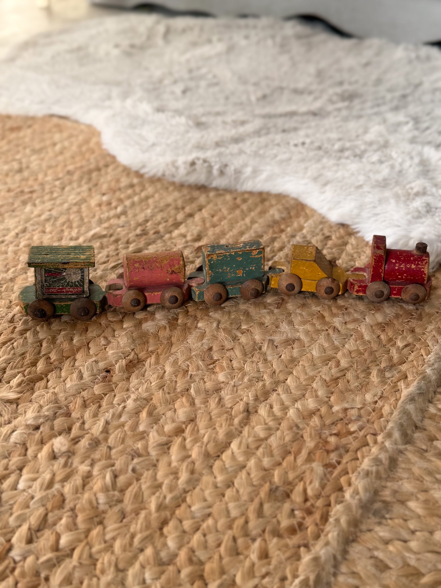 Vintage 1940s/50s Handmade Wooden Toy Train