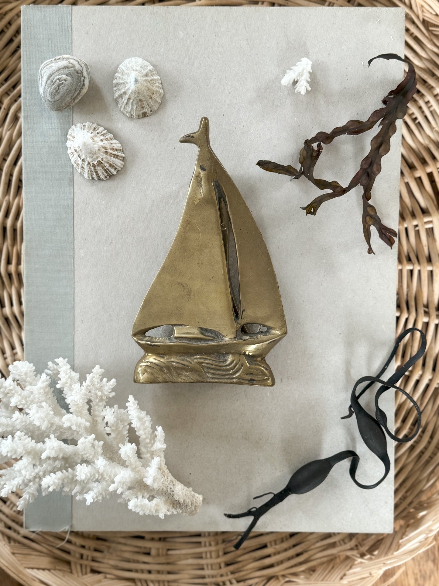 Vintage Solid Brass Sailing Boat Door Knocker