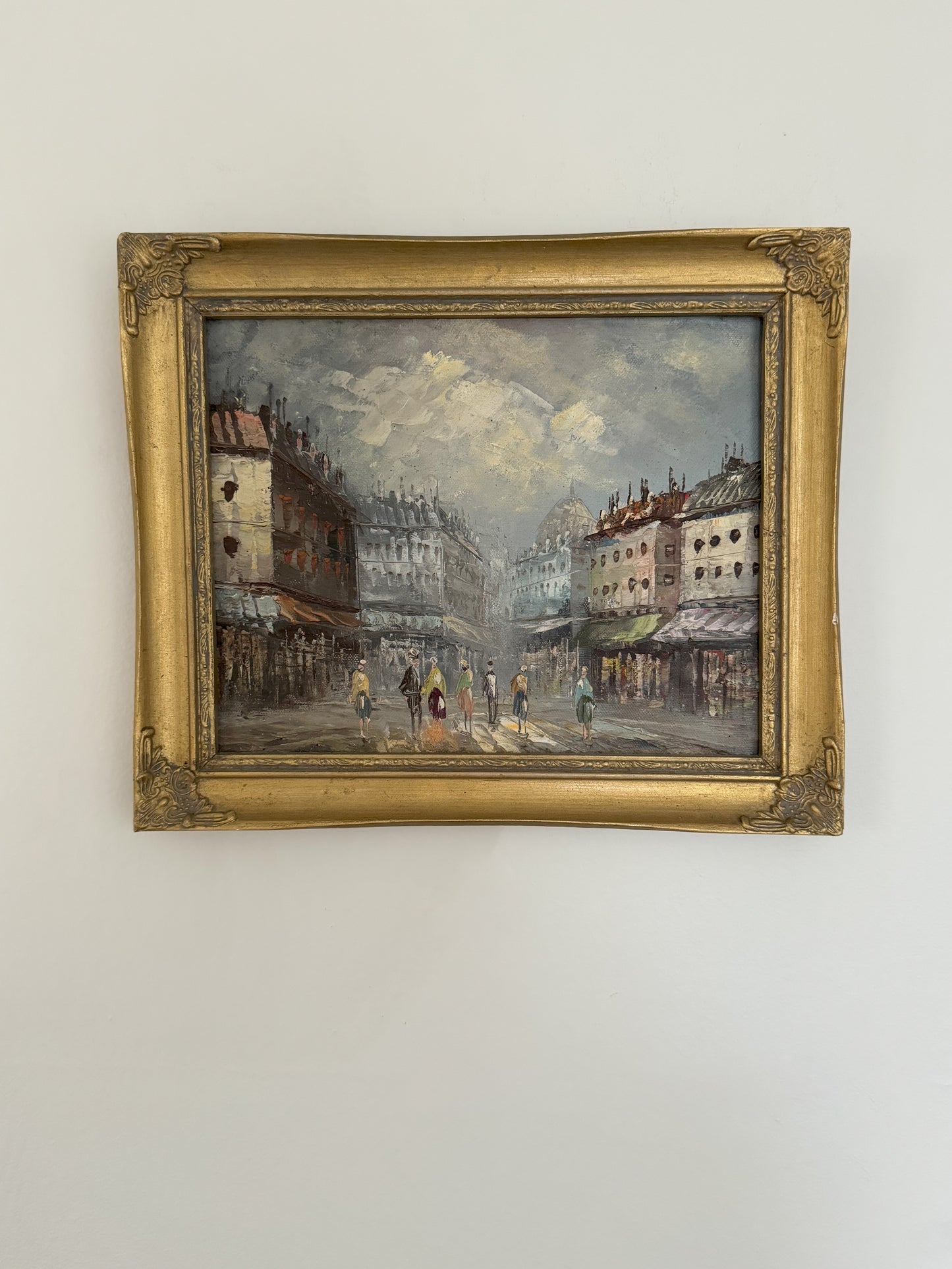 Vintage Original French Impressionist Framed Oil Painting, Paris Scene (Option 7)
