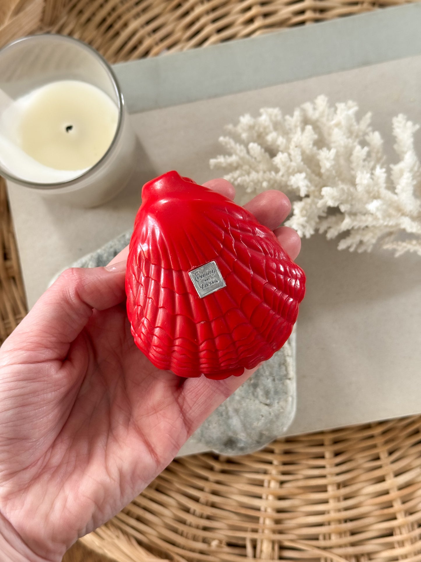 Vintage Rare 1940s Bourjois Evening in Paris Perfume Bottle in Shell Compact