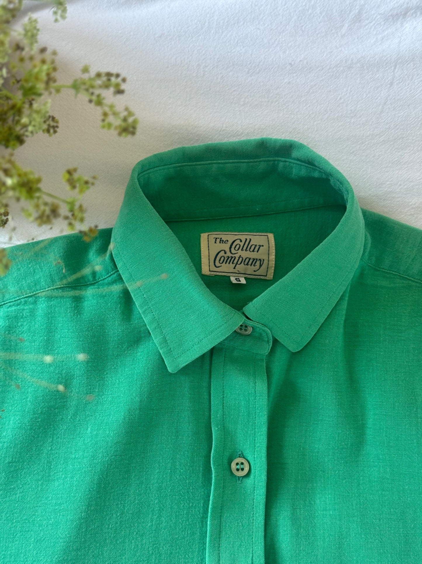 Vintage Linen & Cotton Blend Shirt by The Collar Company – Size S (Fits 6–10)