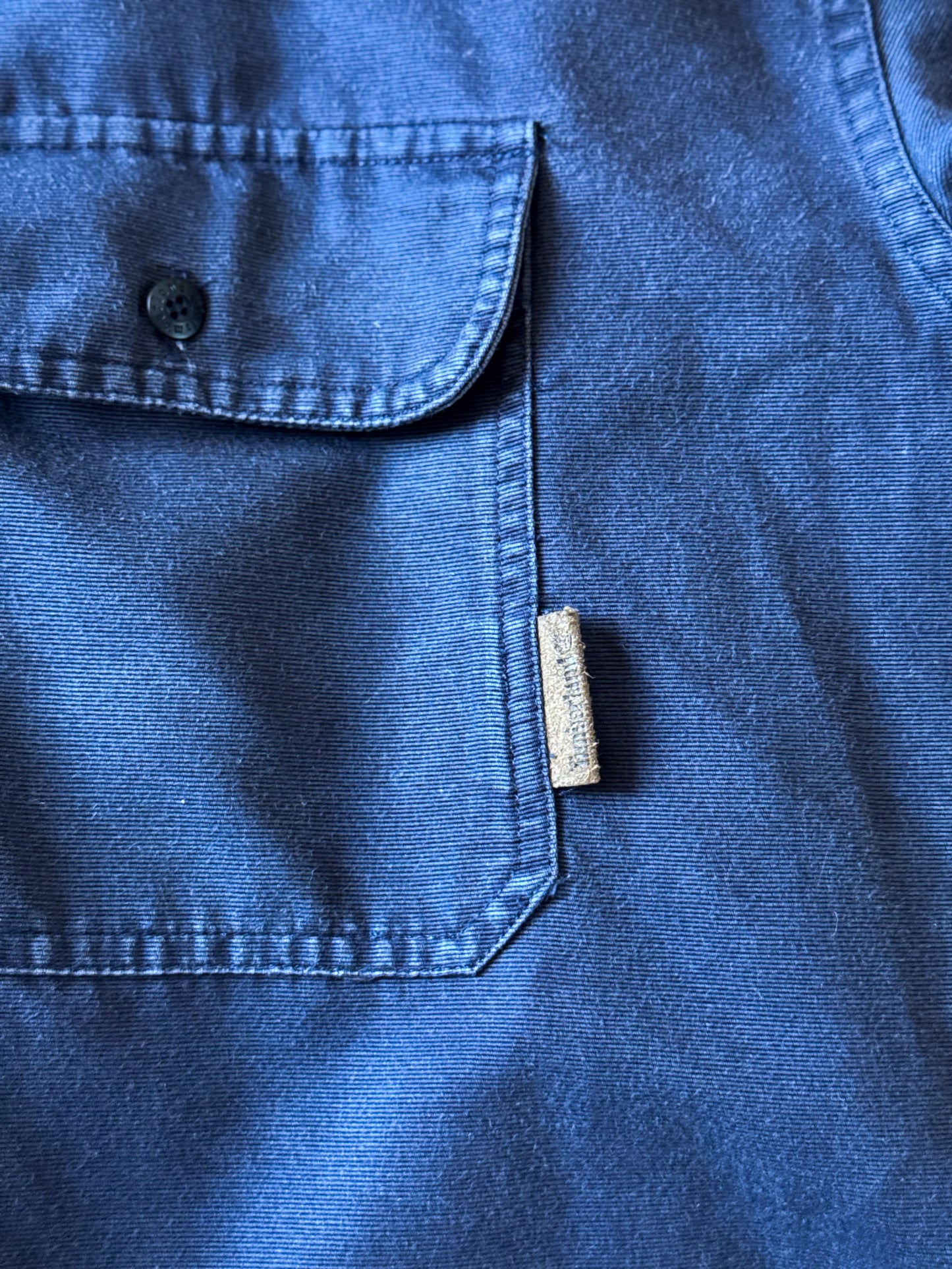 Vintage Timberland Shirt, Navy Blue, 100% Cotton, Size L