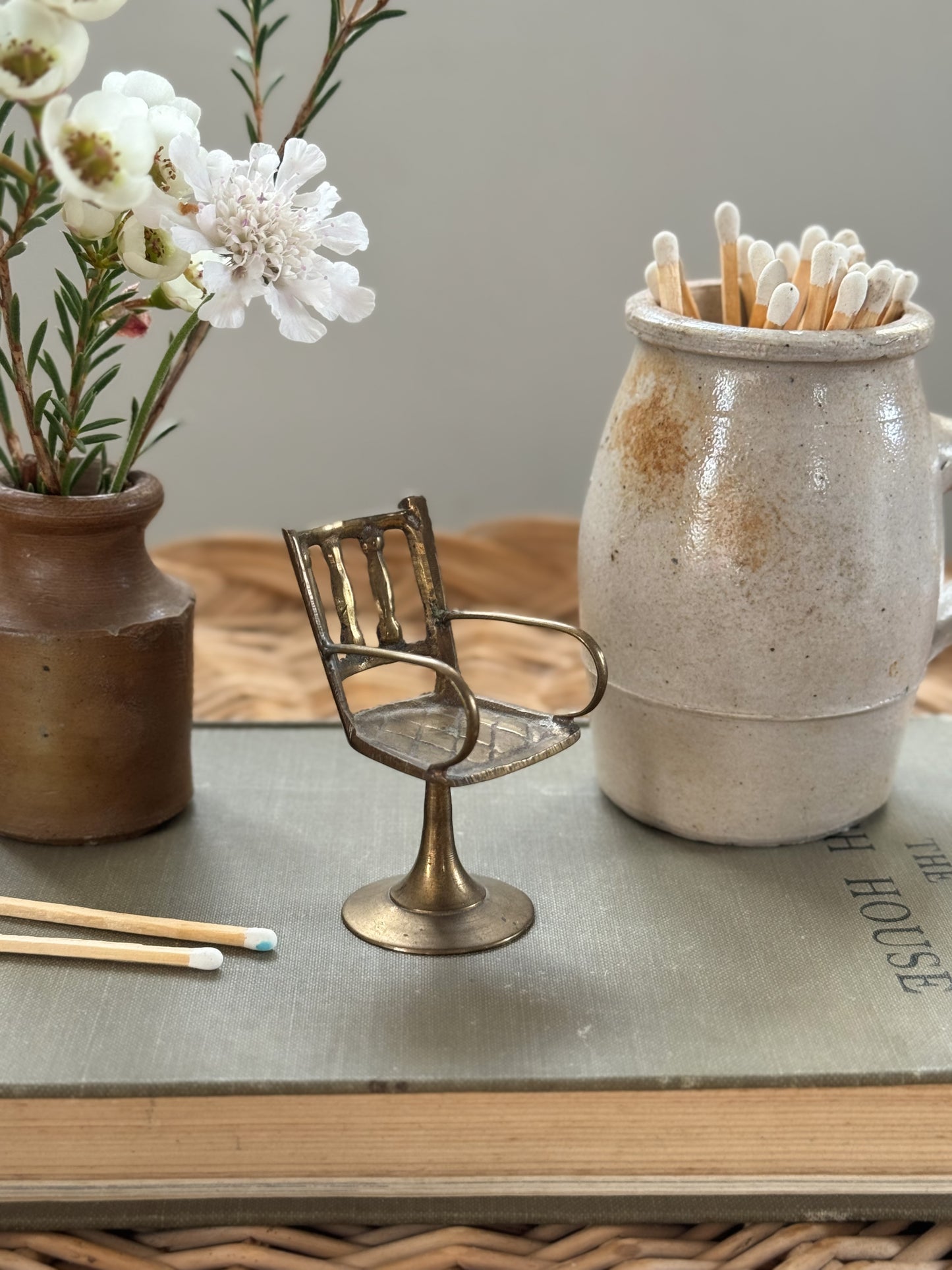 Vintage Miniature Solid Brass Chair