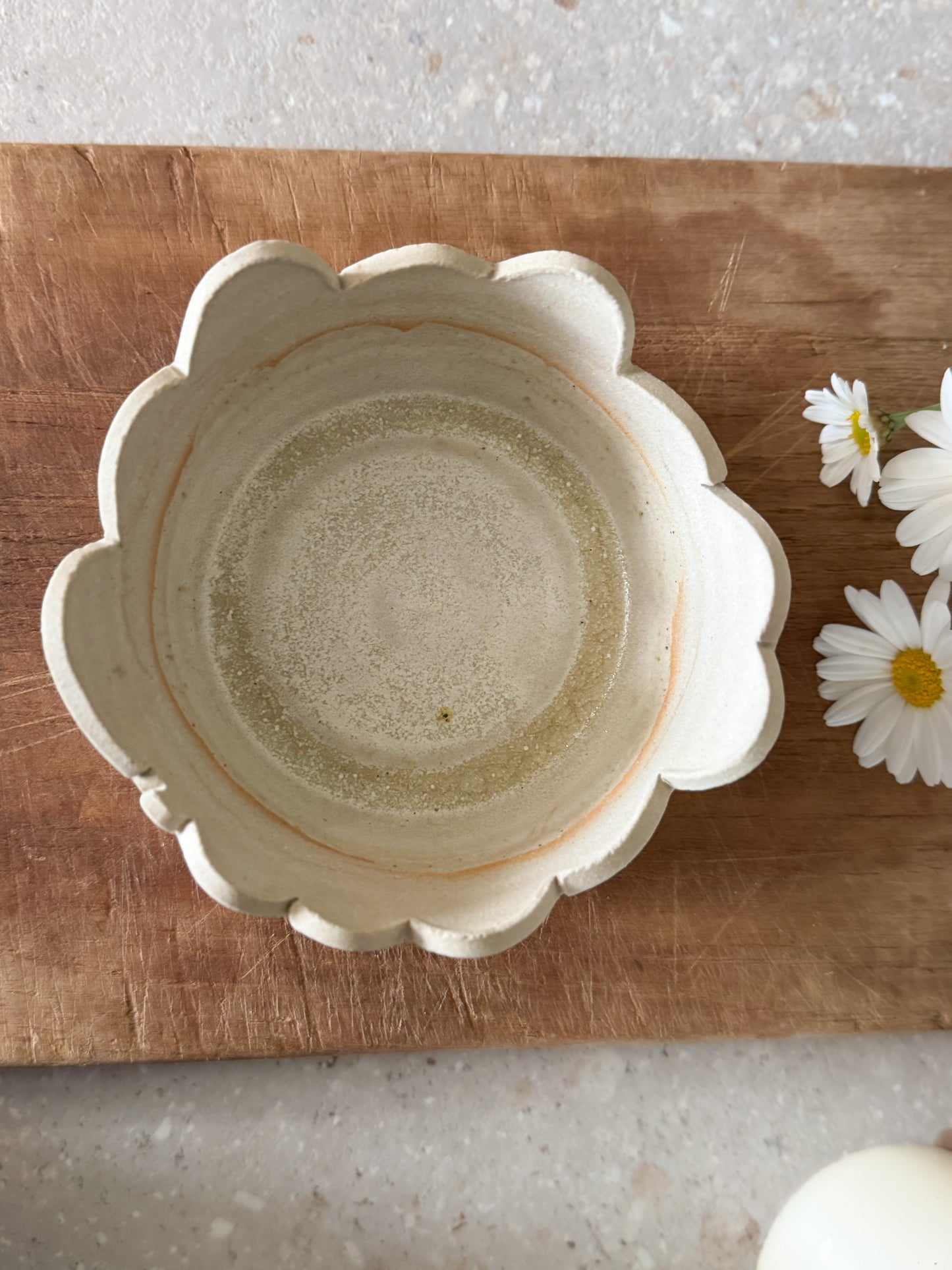 Vintage Scalloped Studio Pottery Dish
