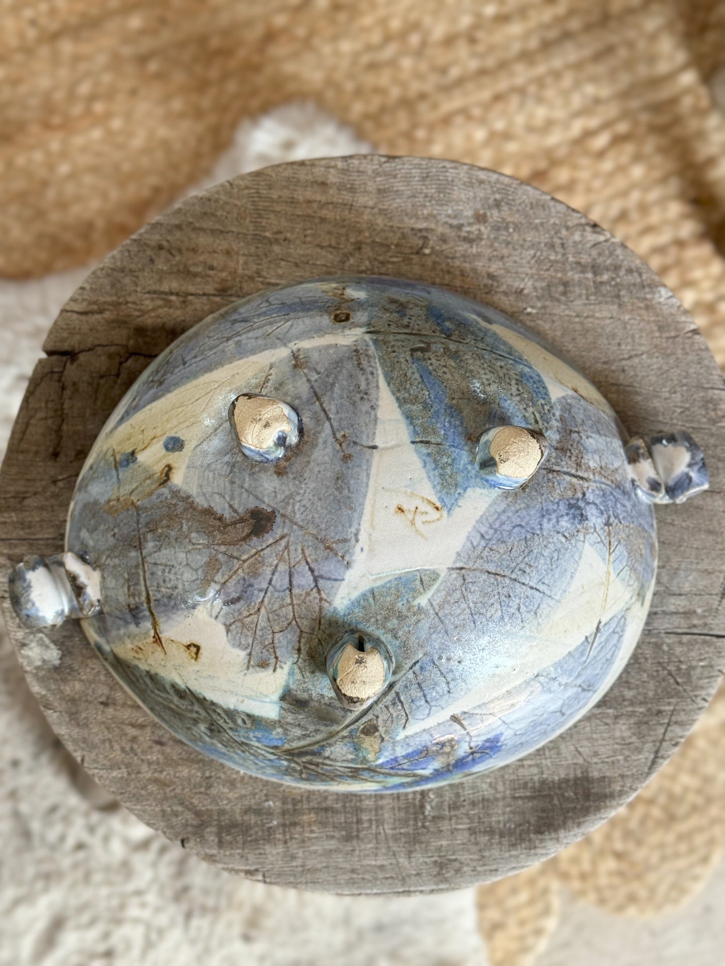 Abstract Studio Pottery Footed Bowl