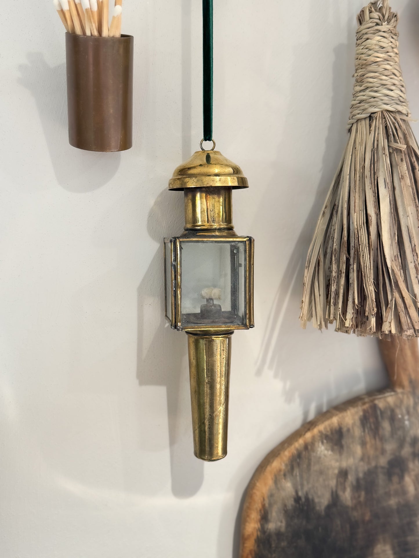 Antique Brass Railway Lamp | Candle Holder