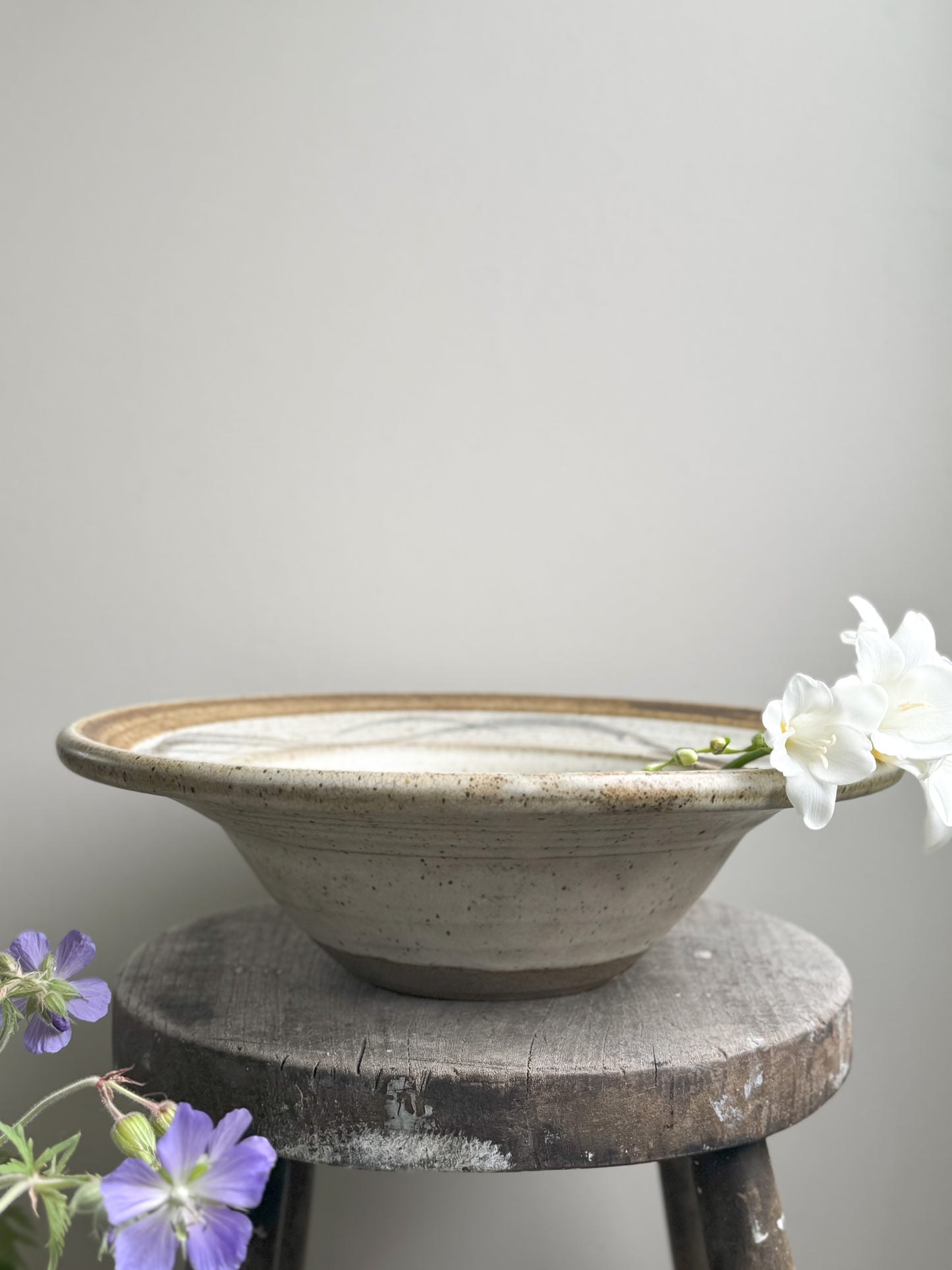 Large Studio Pottery Abstract Fruit Bowl