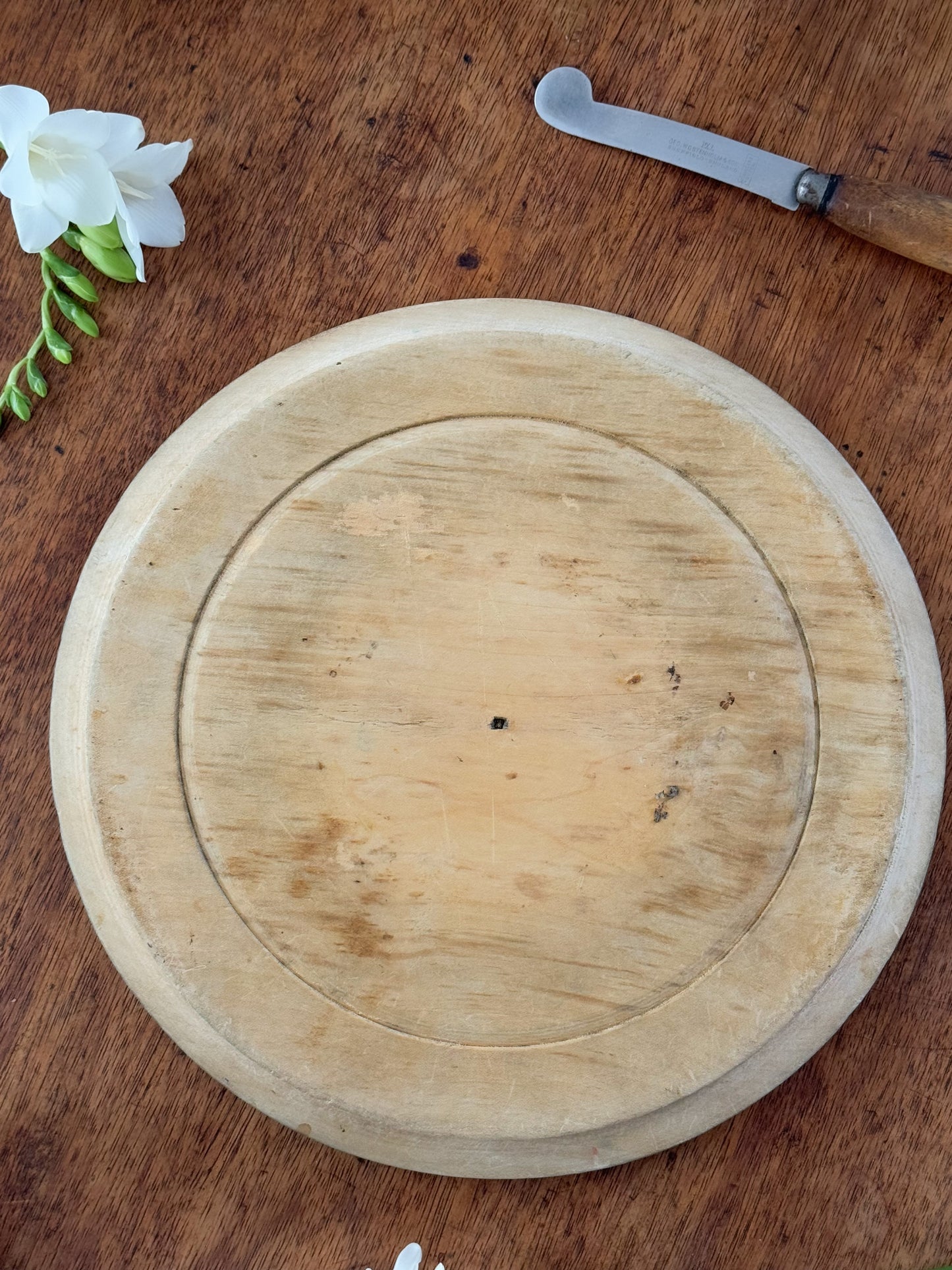 Antique Hand-Carved Sycamore Bread Board