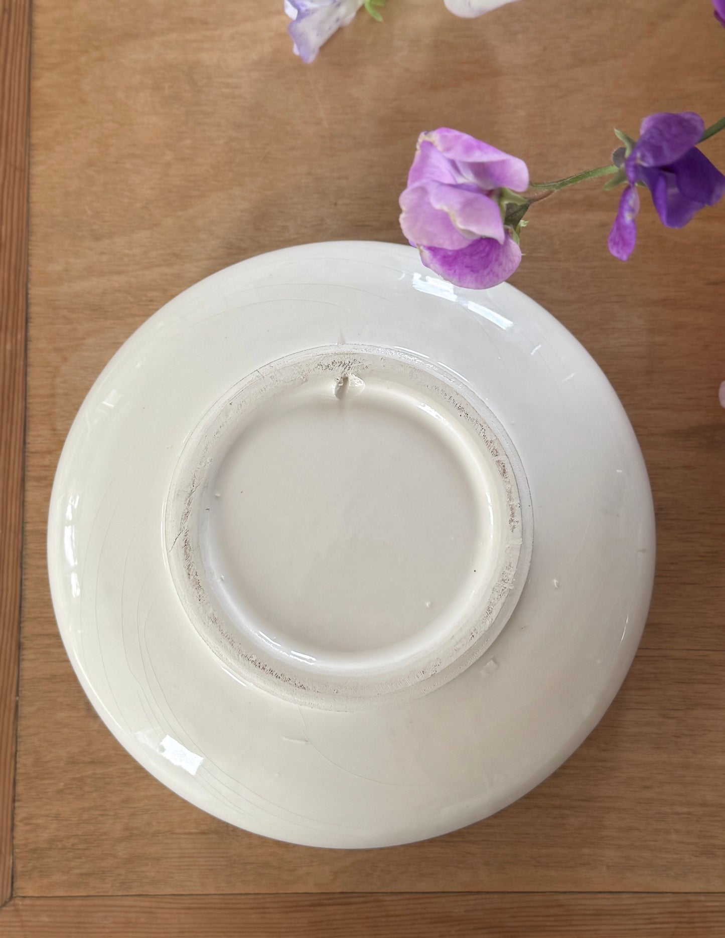 Vintage Hand-Painted Mediterranean Floral Bowl