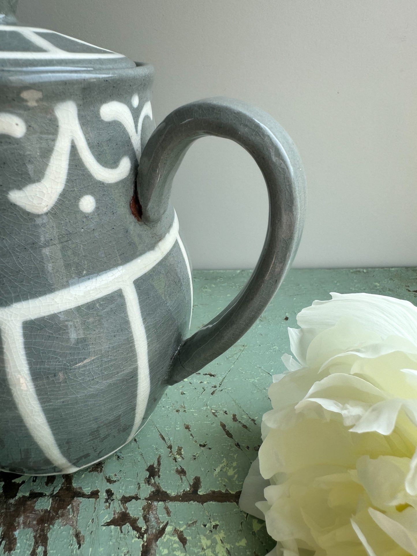 Vintage 1950s Vera Tollow Slipware Coffee Pot