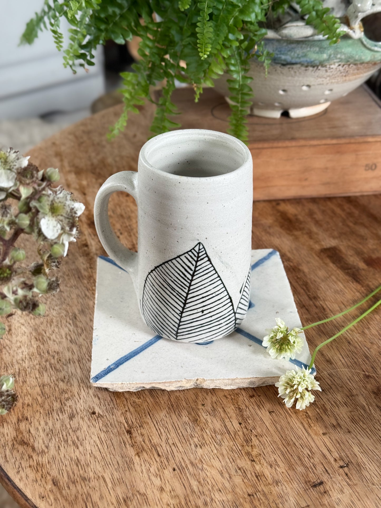 Handmade Tall Studio Pottery Mug by Edinbane Pottery, Isle of Skye