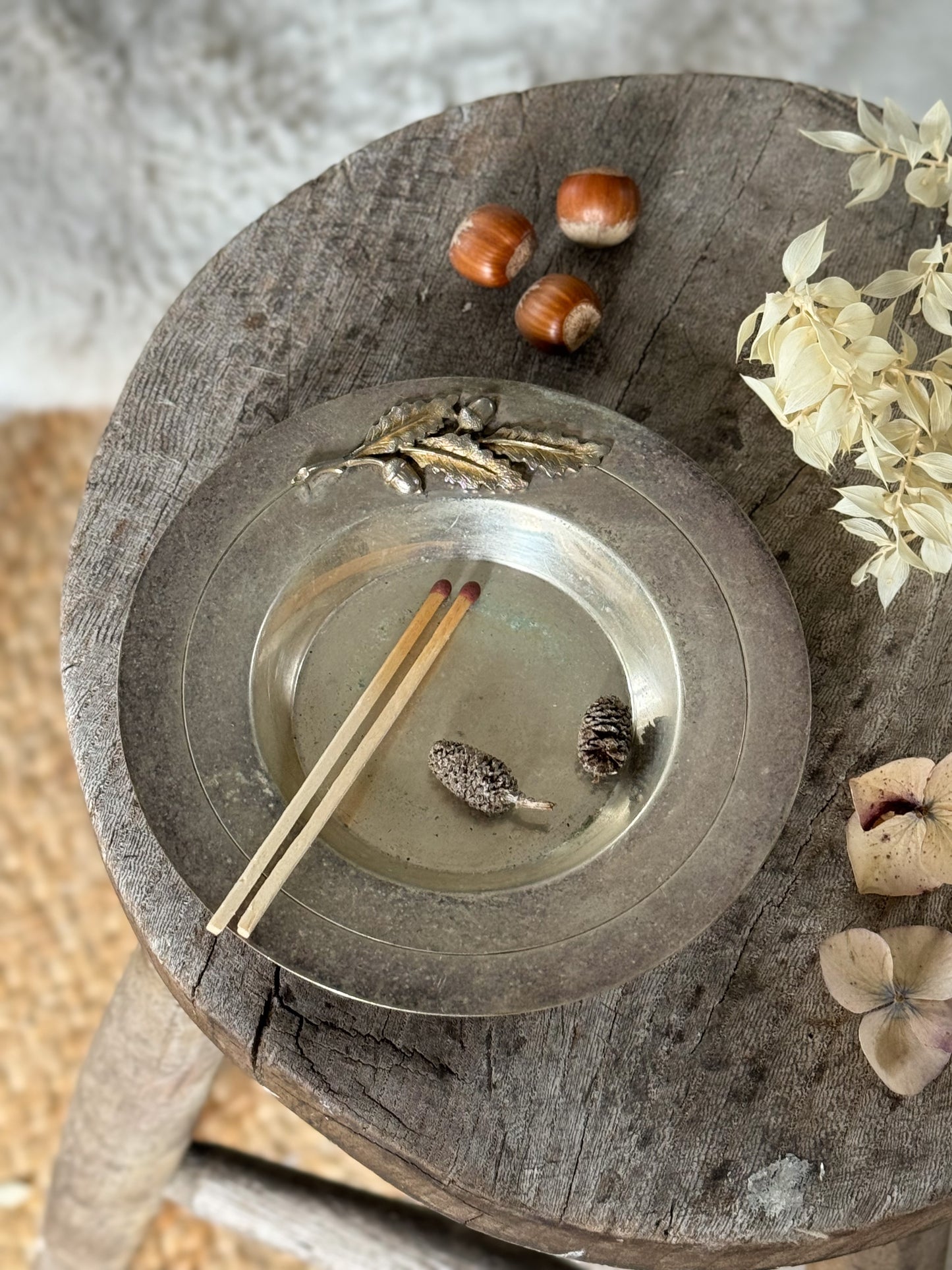 Silver Plated Acorn Trinket Dish