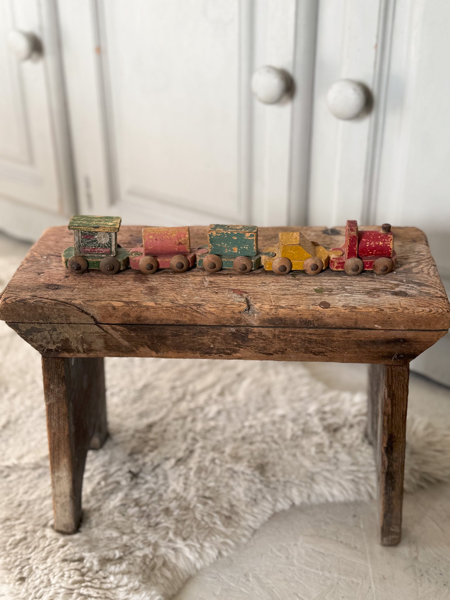 Vintage 1940s/50s Handmade Wooden Toy Train