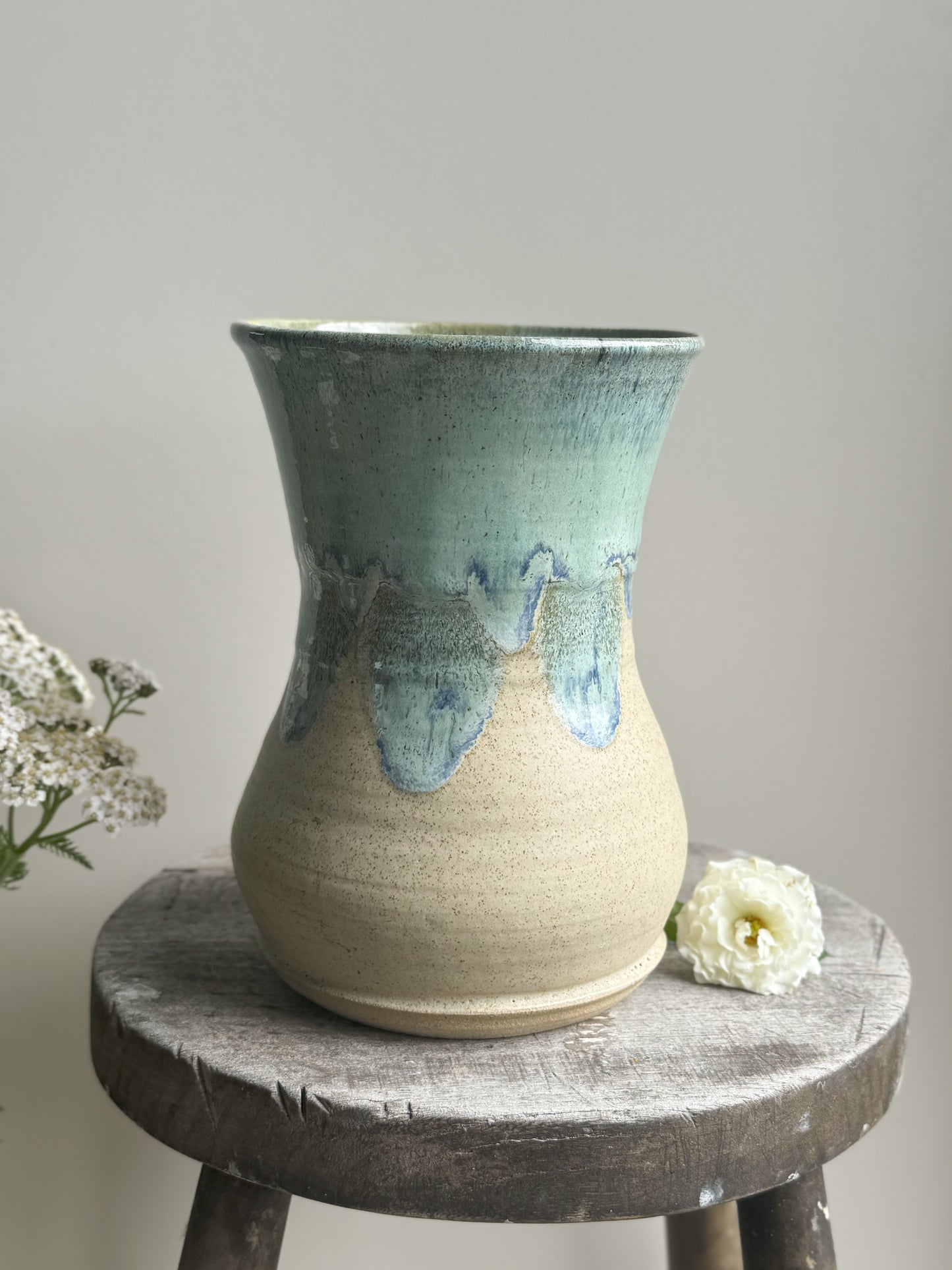 Mary Halliday, Acorn Studio Pottery Large Drip Gaze Vase