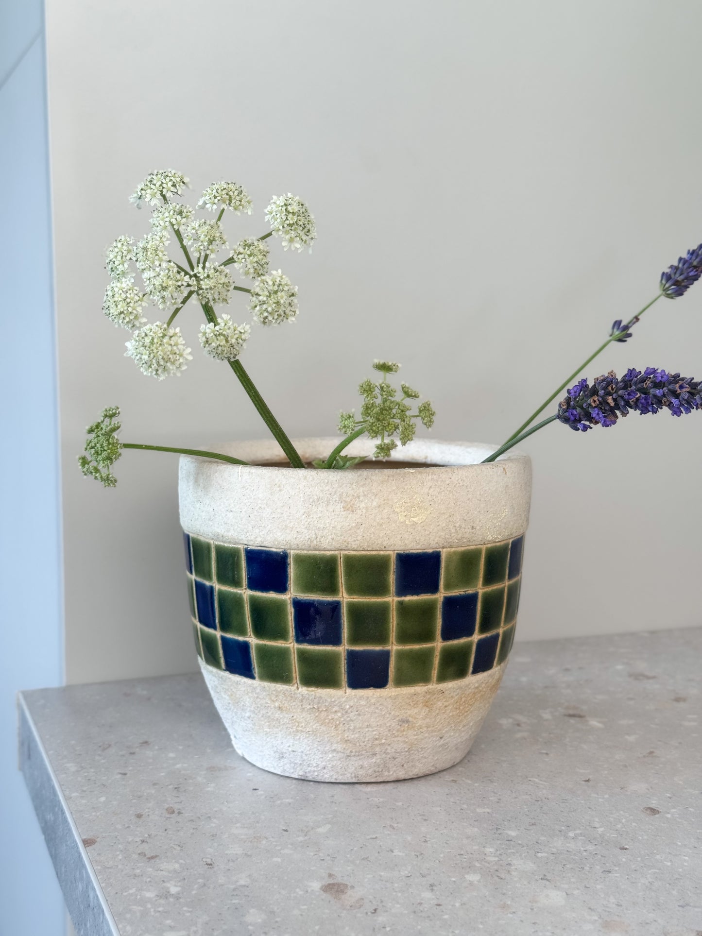 Vintage Midcentury Handmade Mosaic Planter